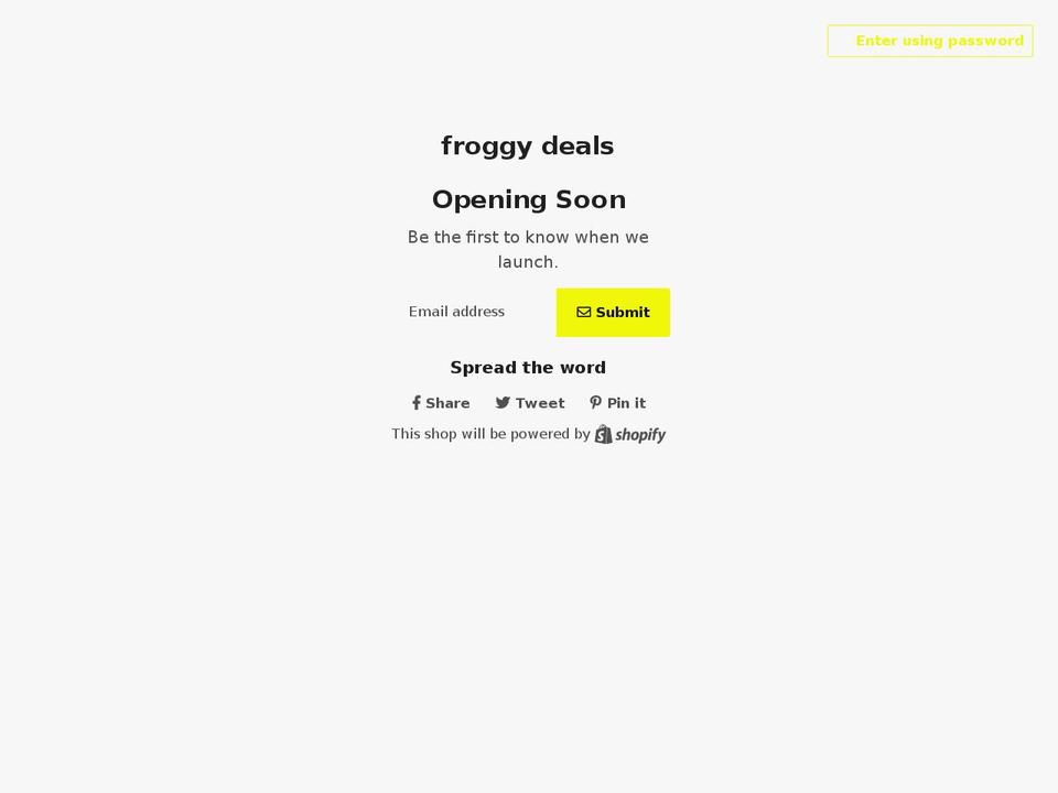 froggydeals.net shopify website screenshot