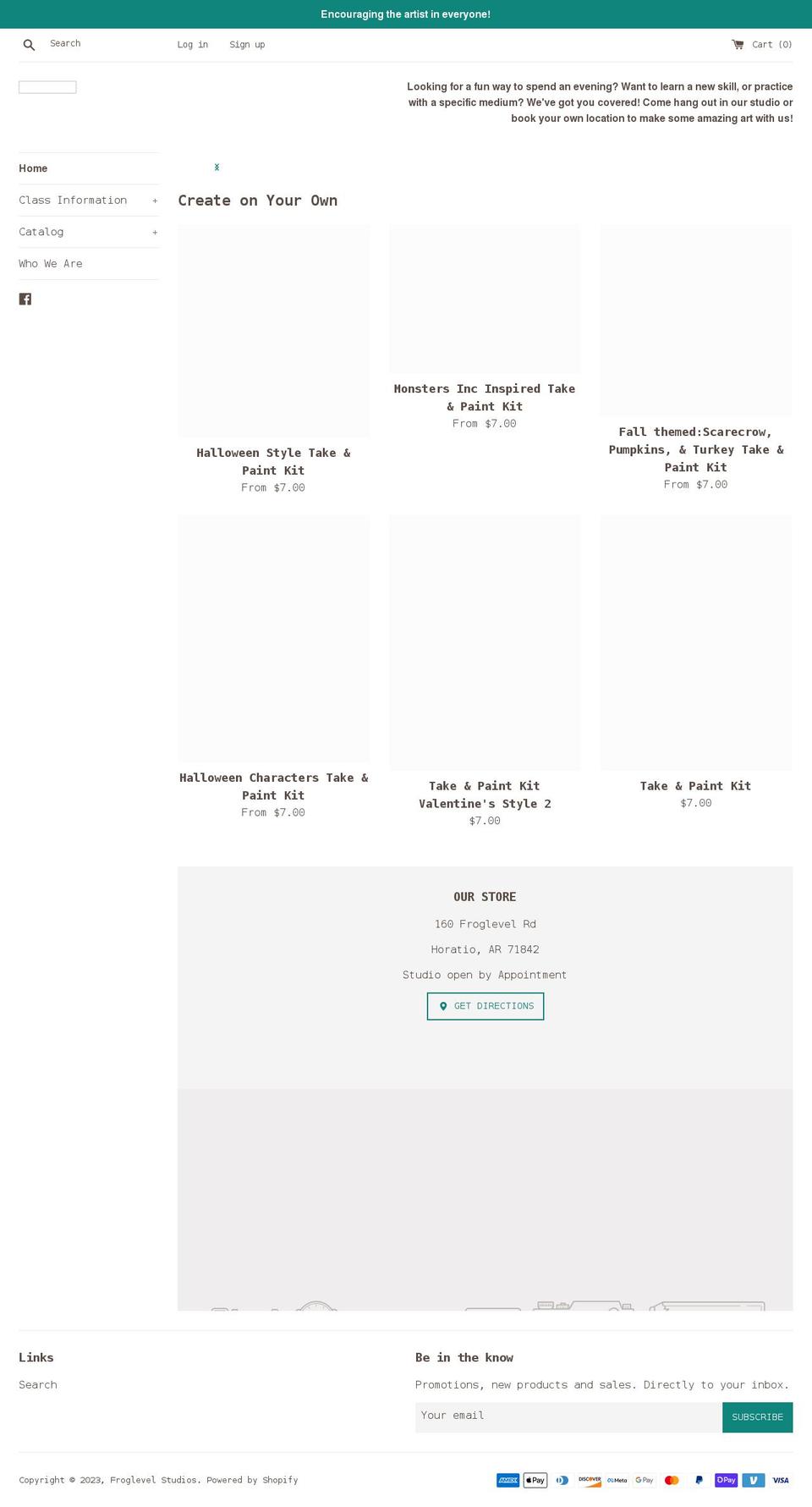 froglevelstudios.com shopify website screenshot