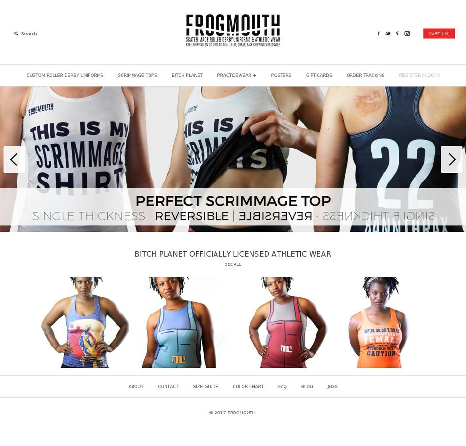 frogmouthclothing.com shopify website screenshot