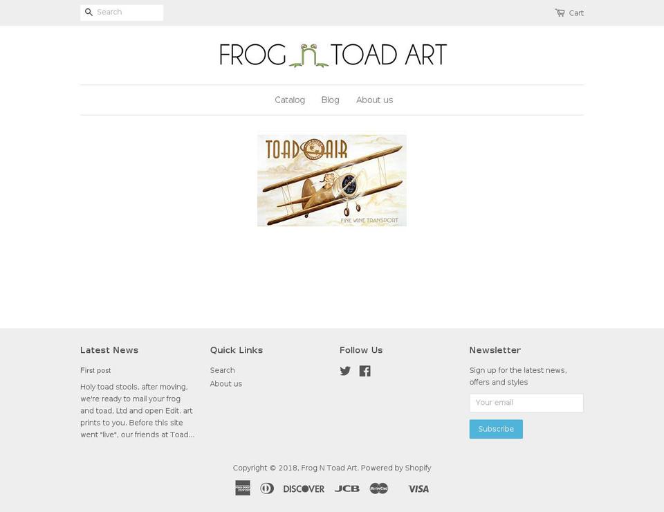 frogntoadart.com — Shopify storefront screenshot
