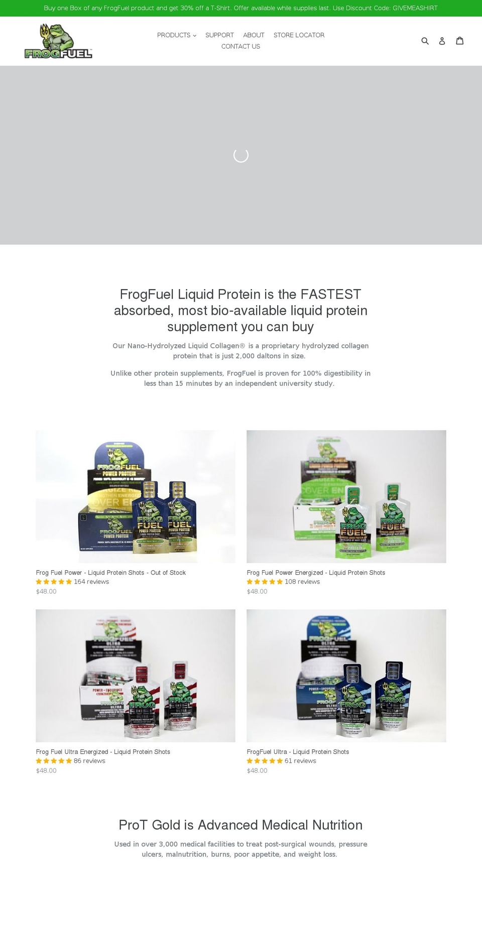 frogperformance.com — Shopify storefront screenshot