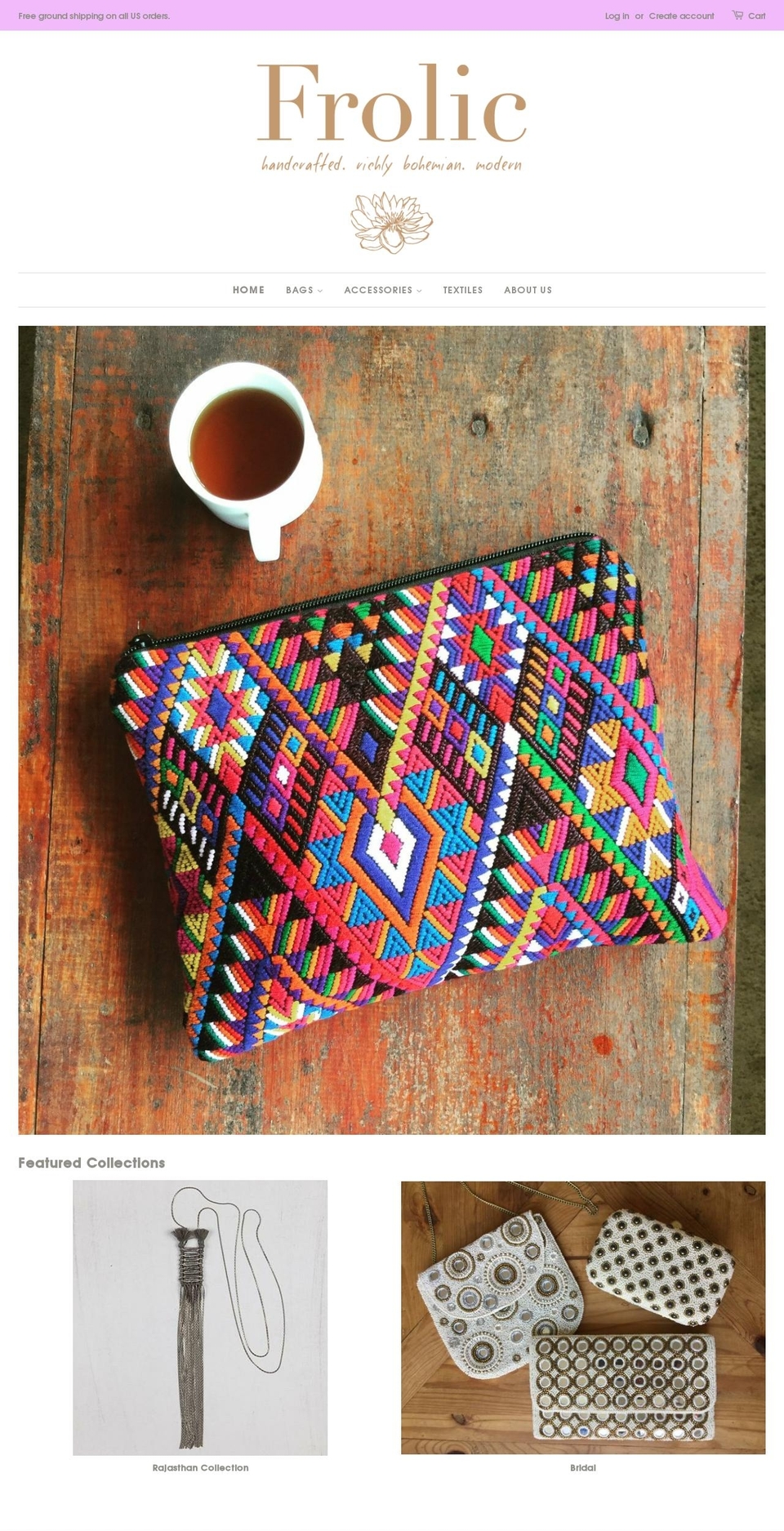 frolic-design.com shopify website screenshot