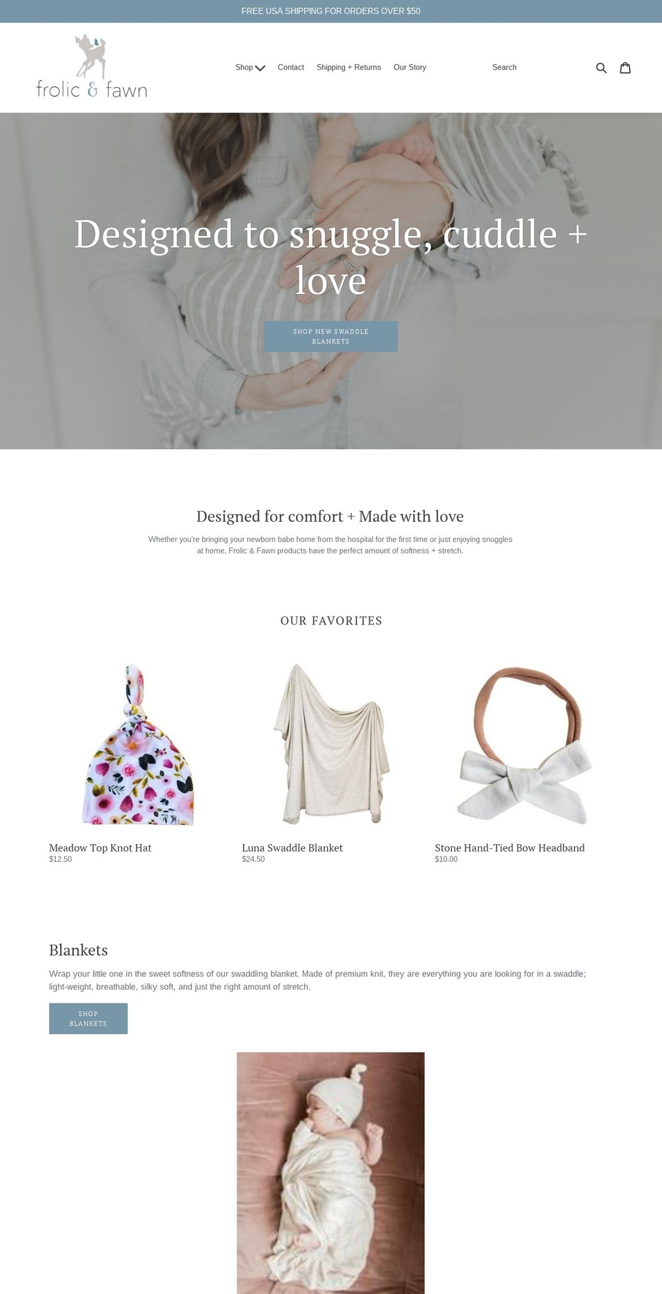 frolicandfawn.com — Shopify storefront screenshot