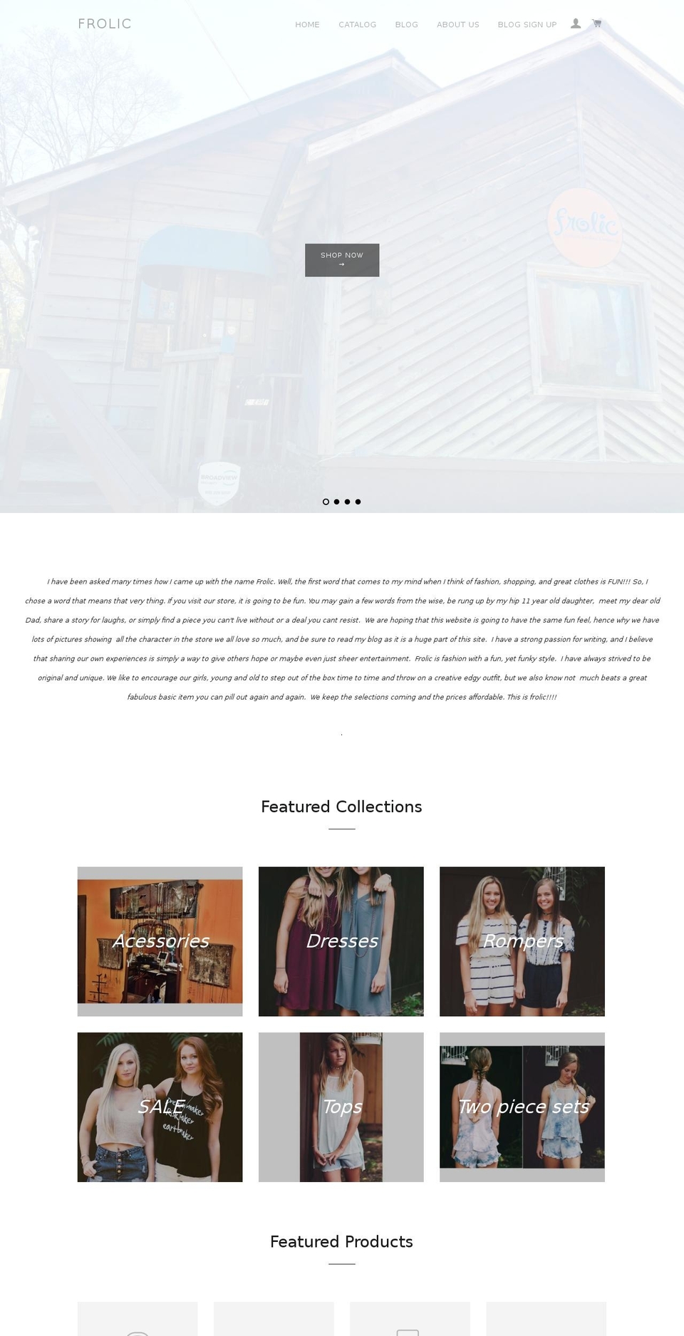 frolicclothing.net shopify website screenshot