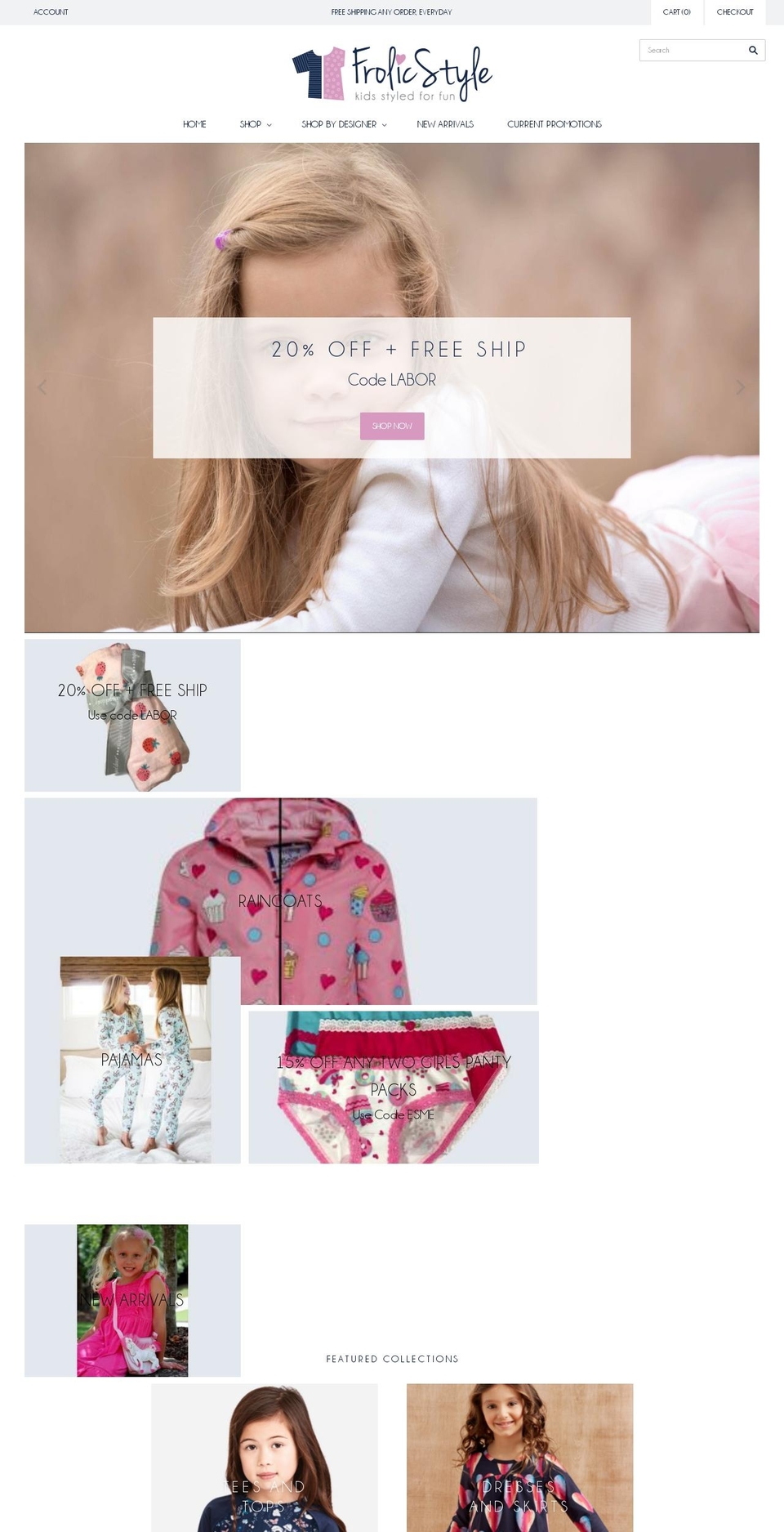 frolicstyle.com — Shopify storefront screenshot