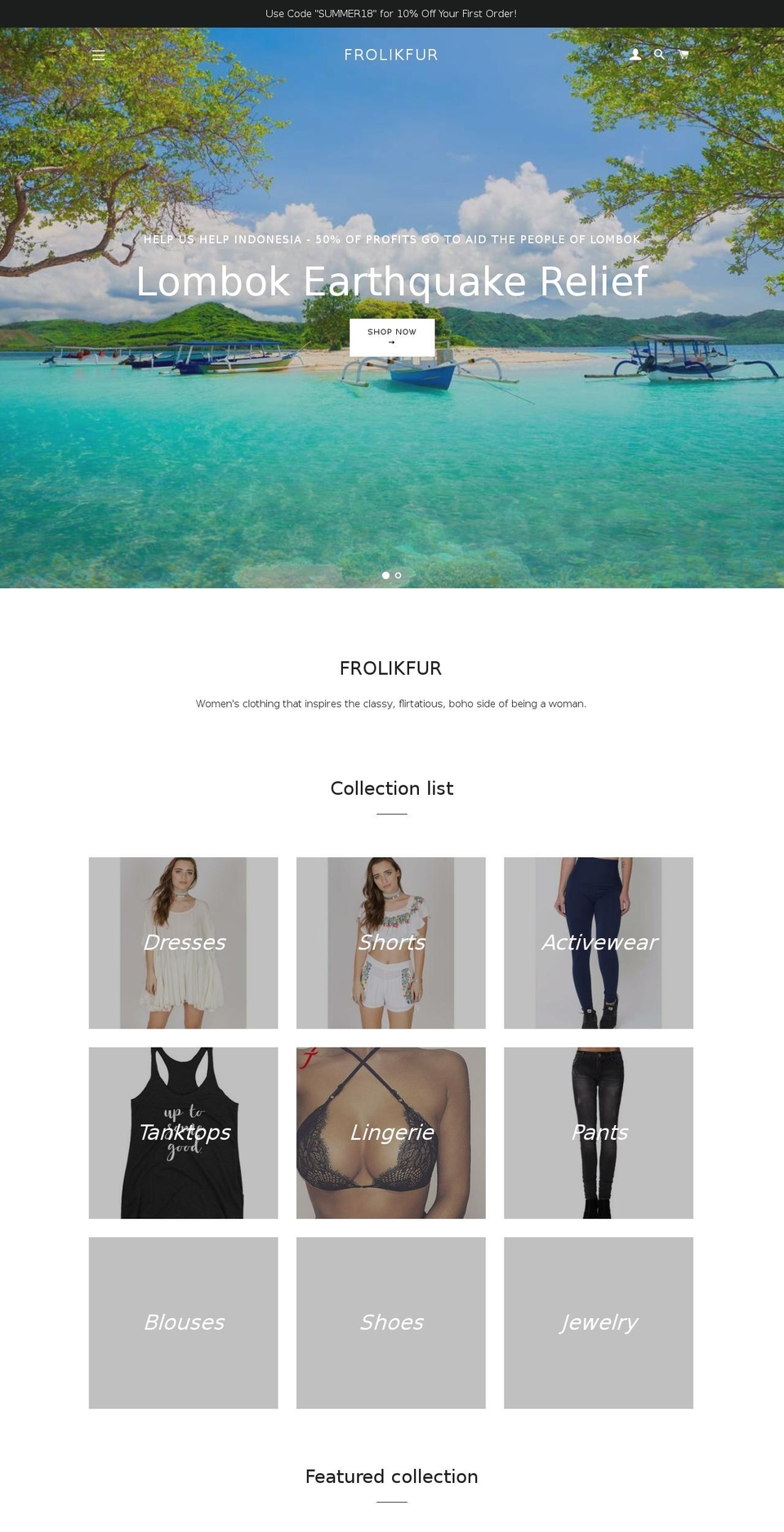 frolikfur.com shopify website screenshot