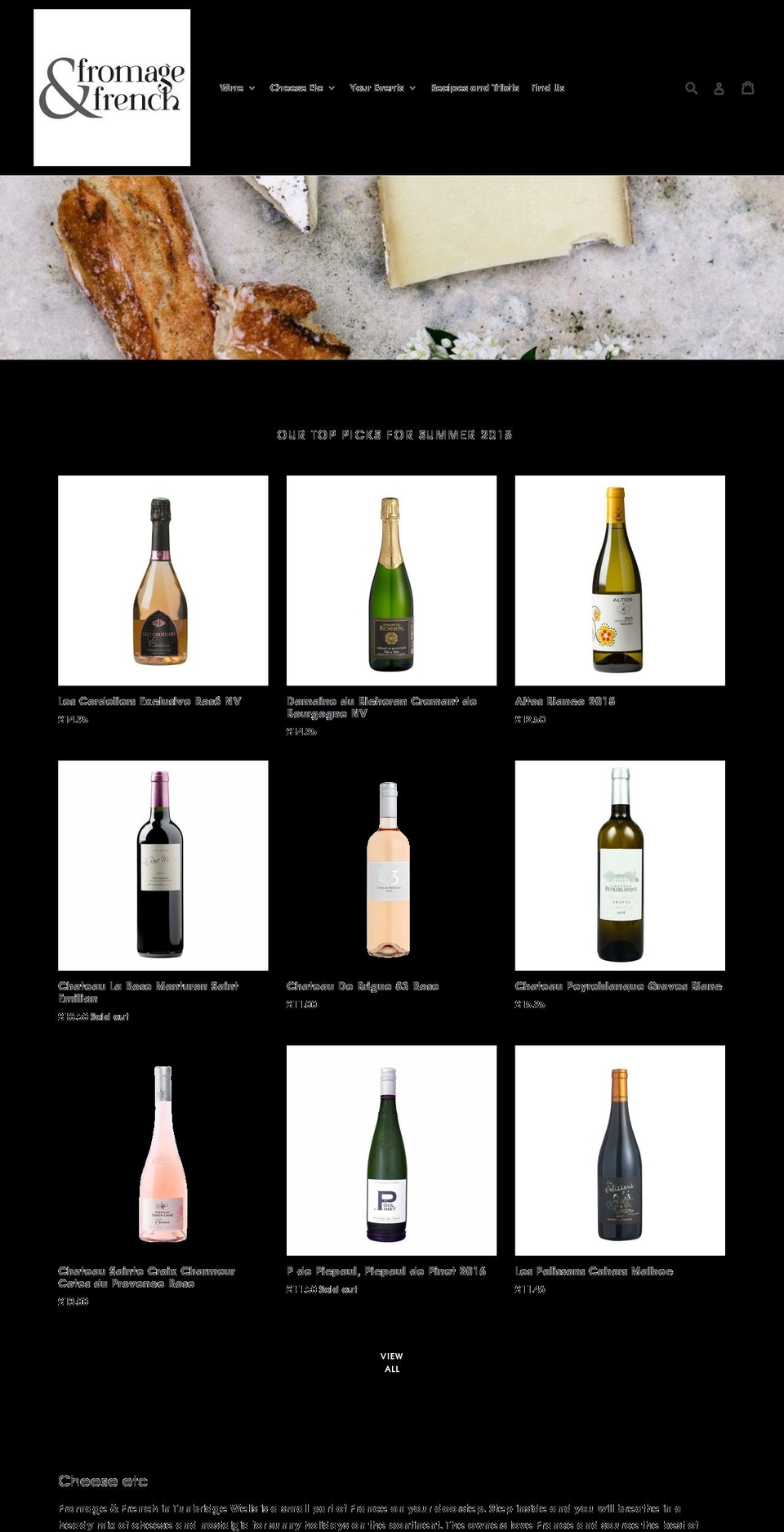 fromageandfrench.com shopify website screenshot