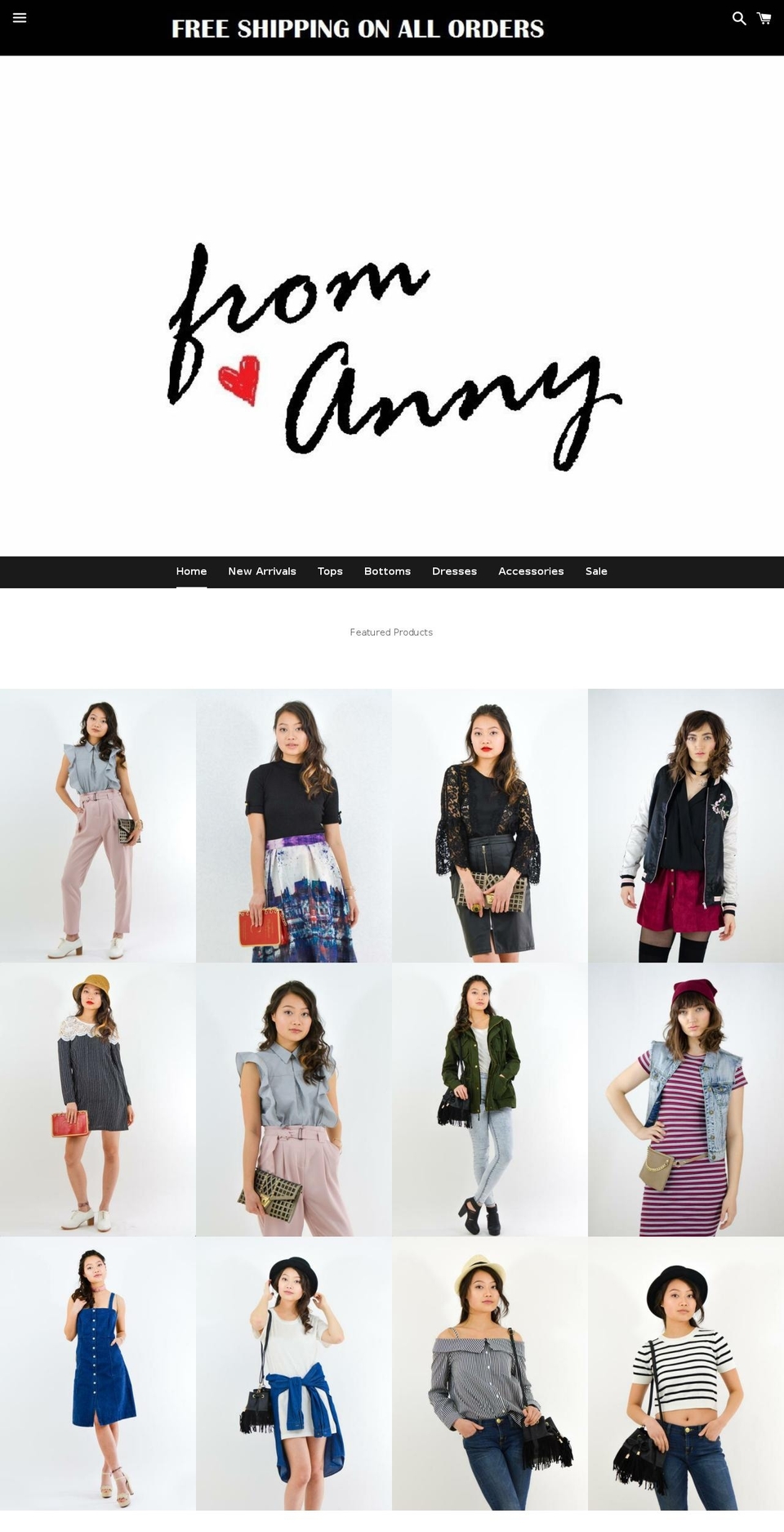 fromanny.com shopify website screenshot