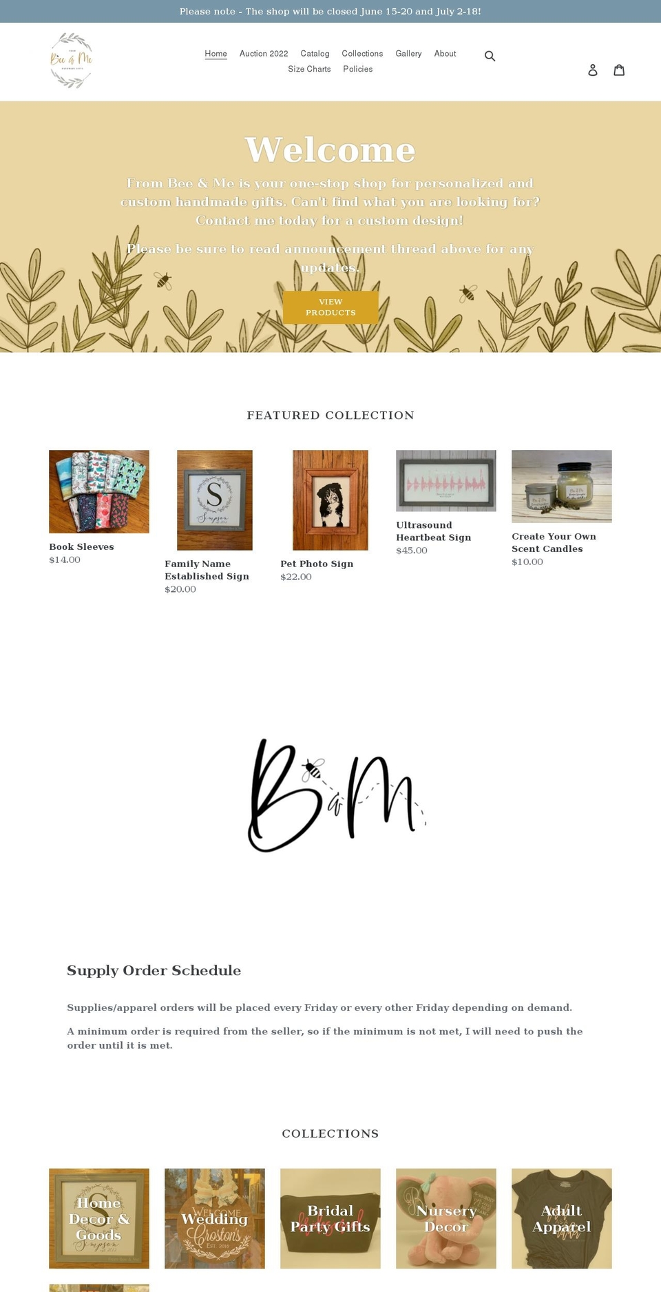 frombeeandme.com shopify website screenshot