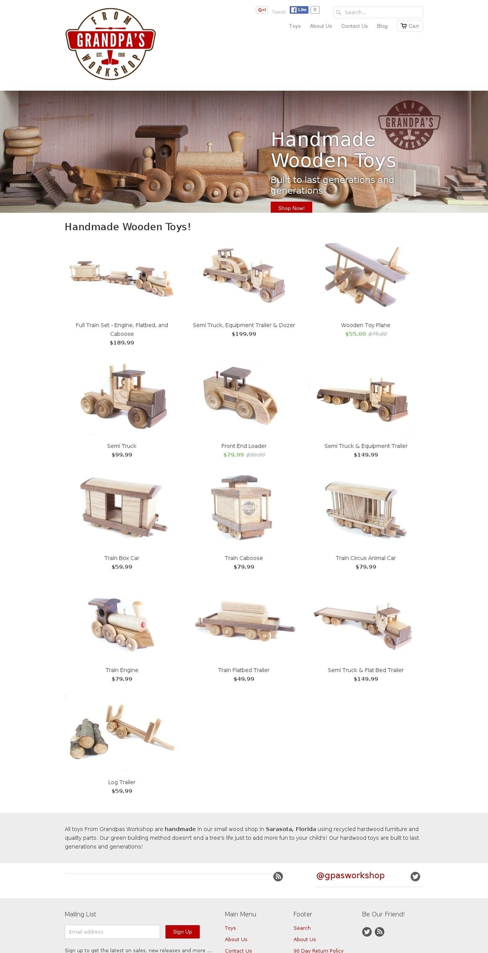 fromgrandpasworkshop.com shopify website screenshot
