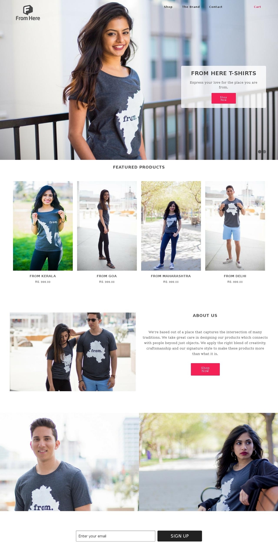 fromhere.in shopify website screenshot