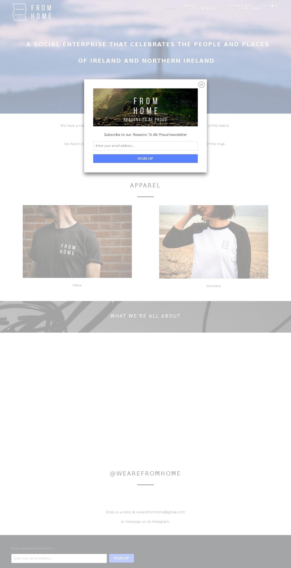 fromhome.co shopify website screenshot