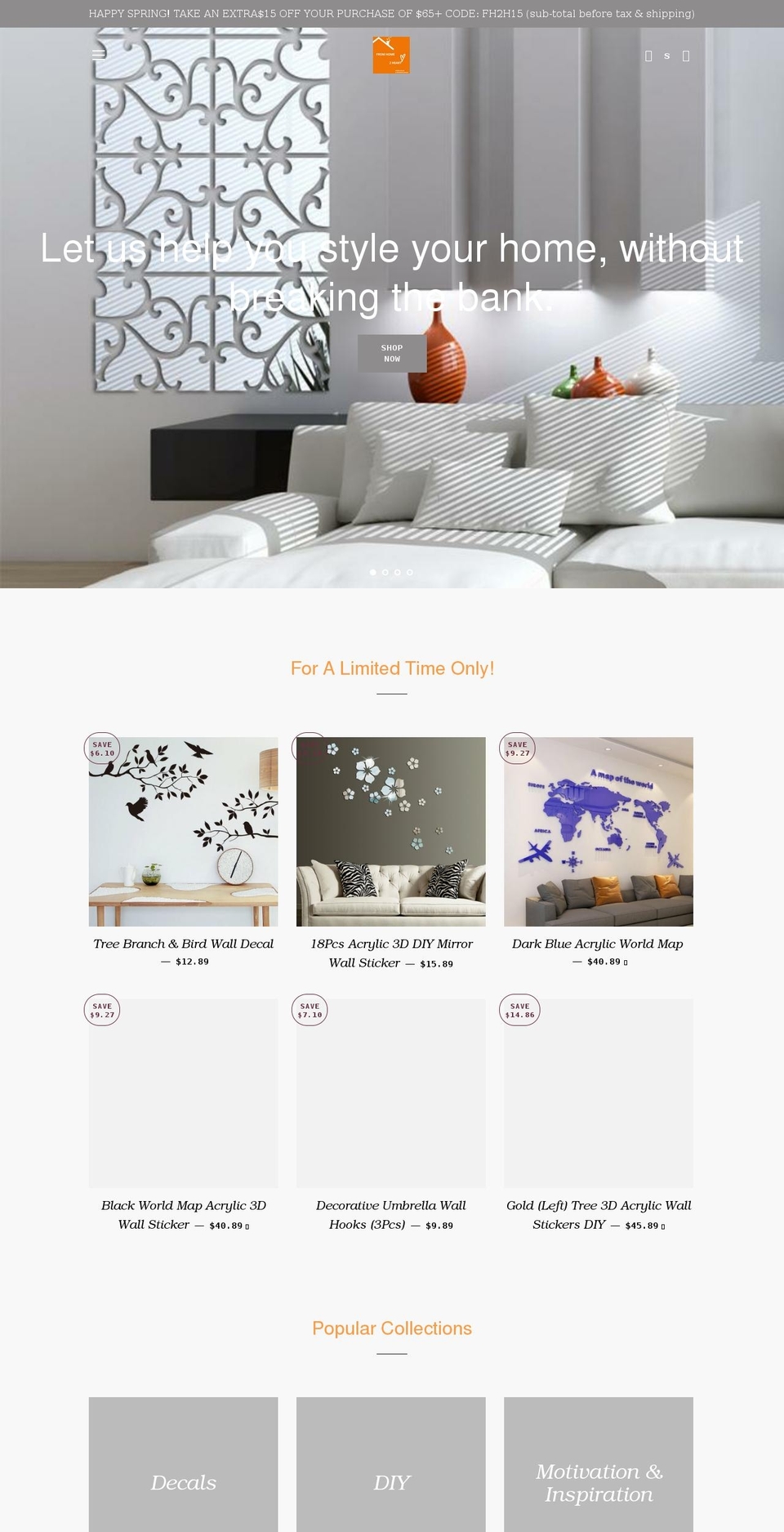 fromhome2heart.com shopify website screenshot