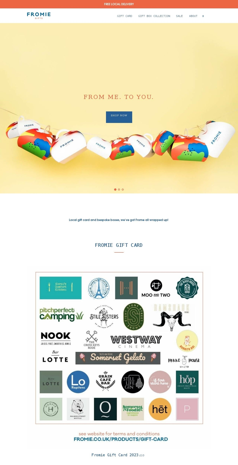 fromie.co.uk shopify website screenshot