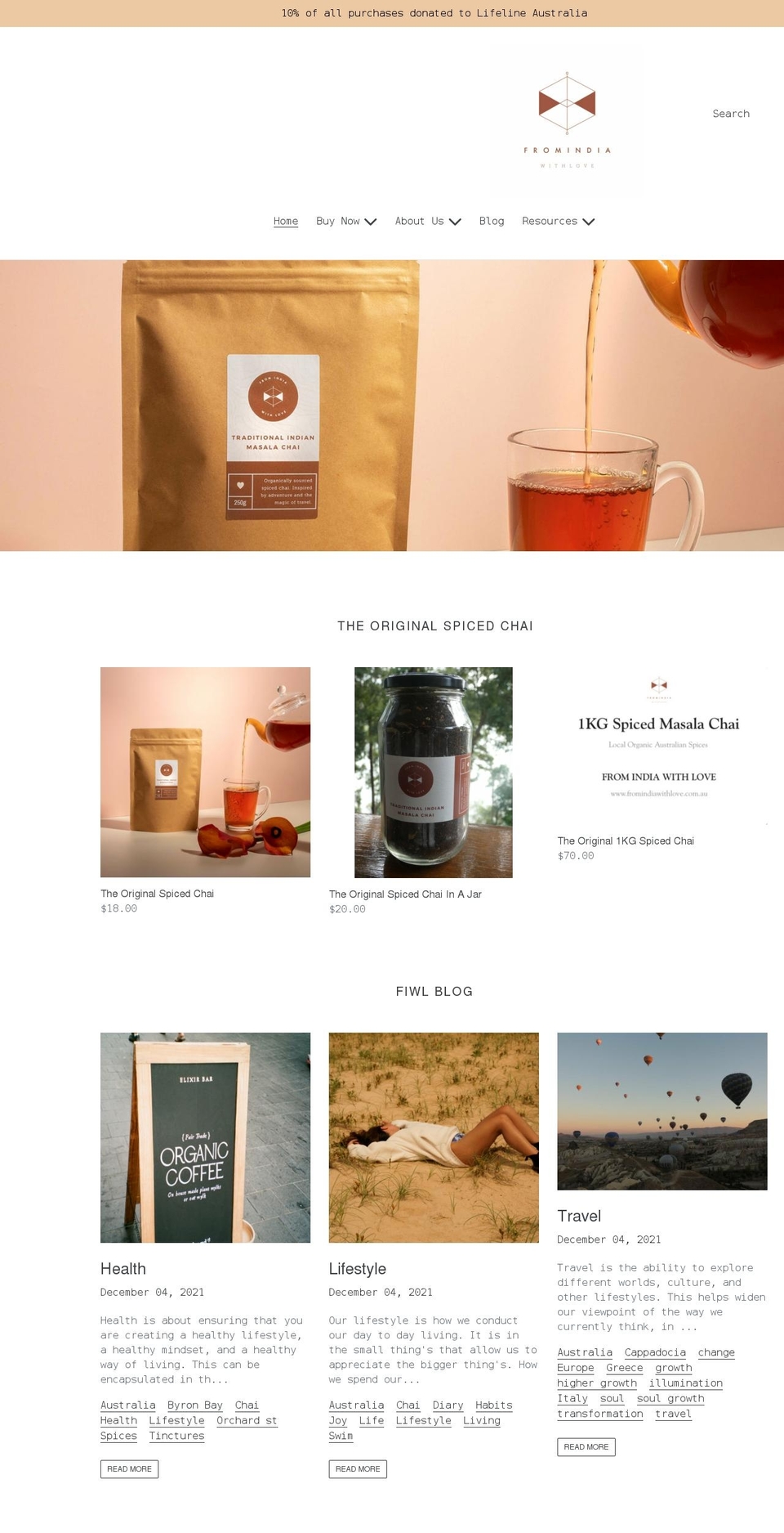 fromindiawithlove.com.au shopify website screenshot