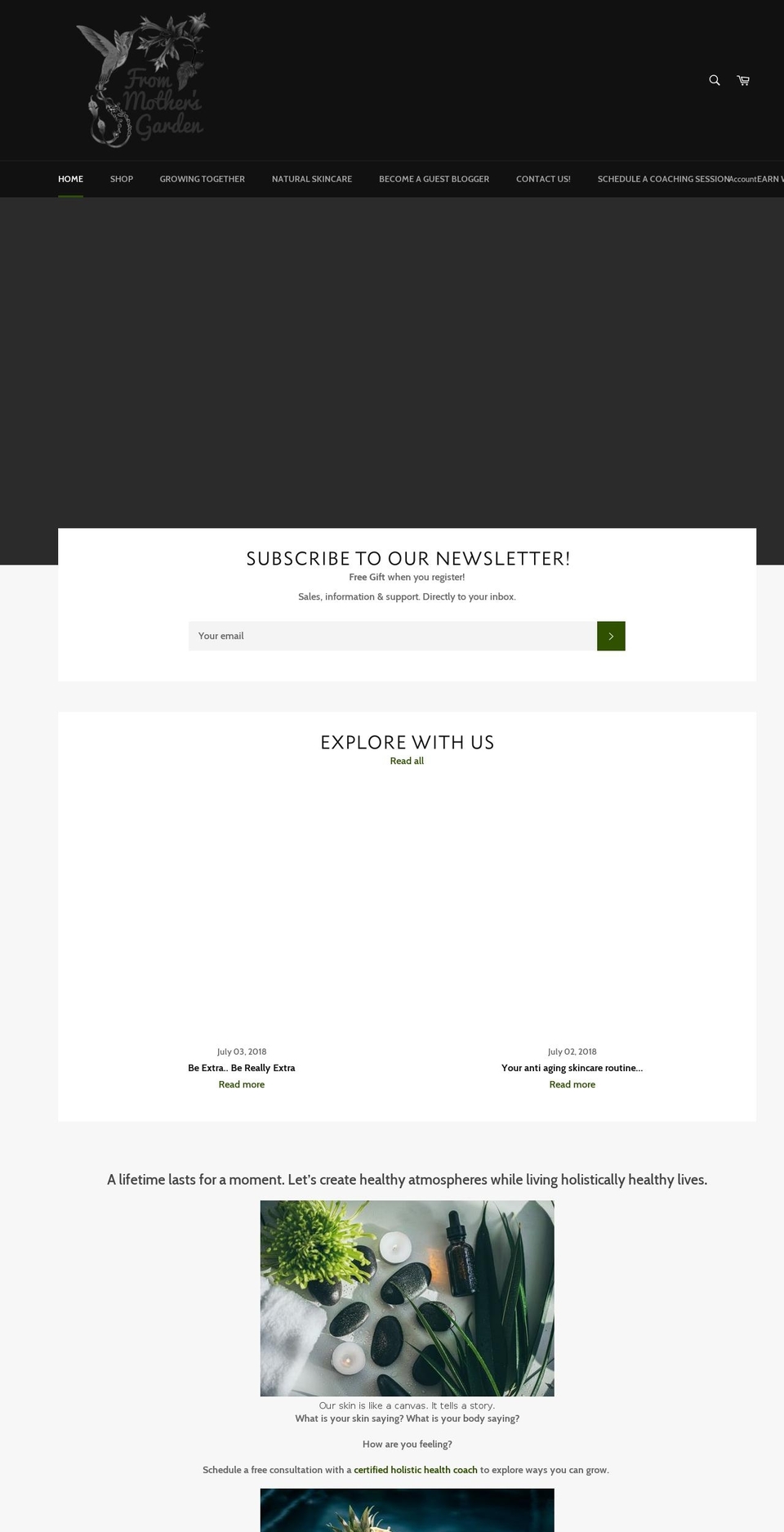 frommothersgarden.com shopify website screenshot