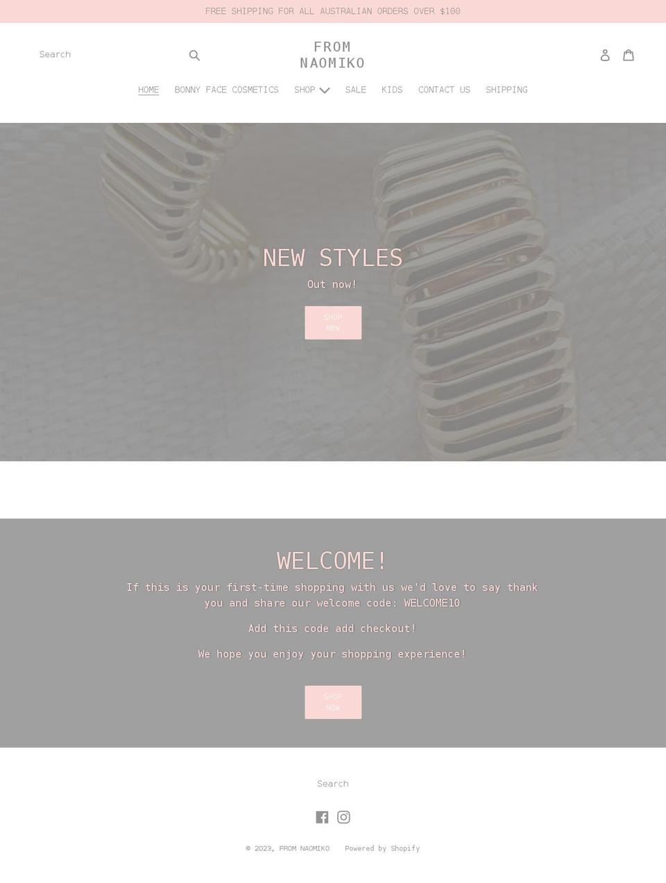 fromnaomiko.com shopify website screenshot