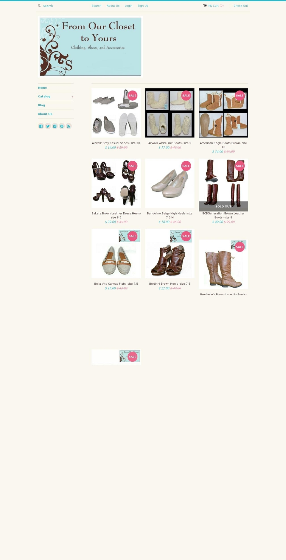 fromourcloset2yours.com shopify website screenshot