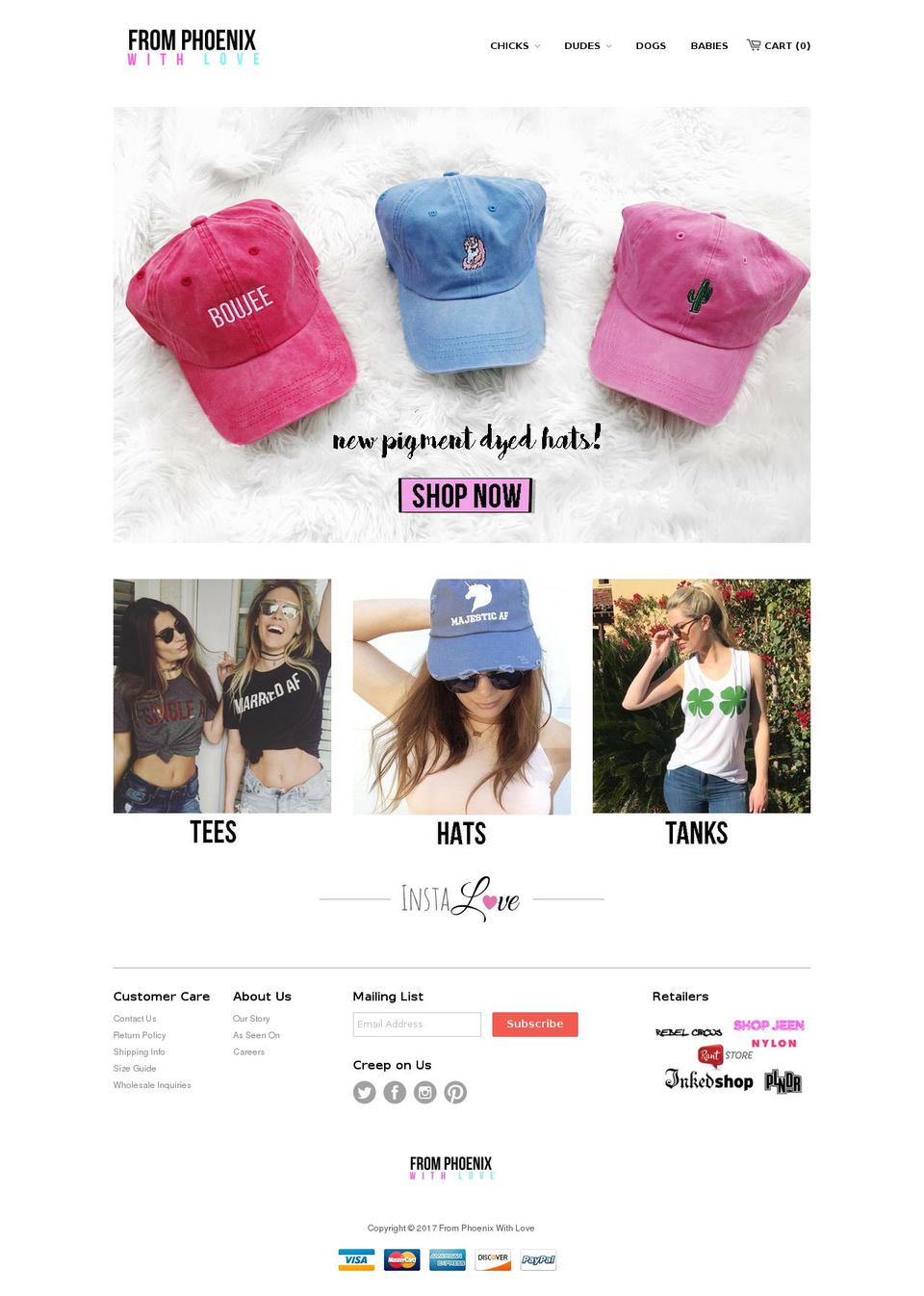 fromphoenixwithlove.com shopify website screenshot