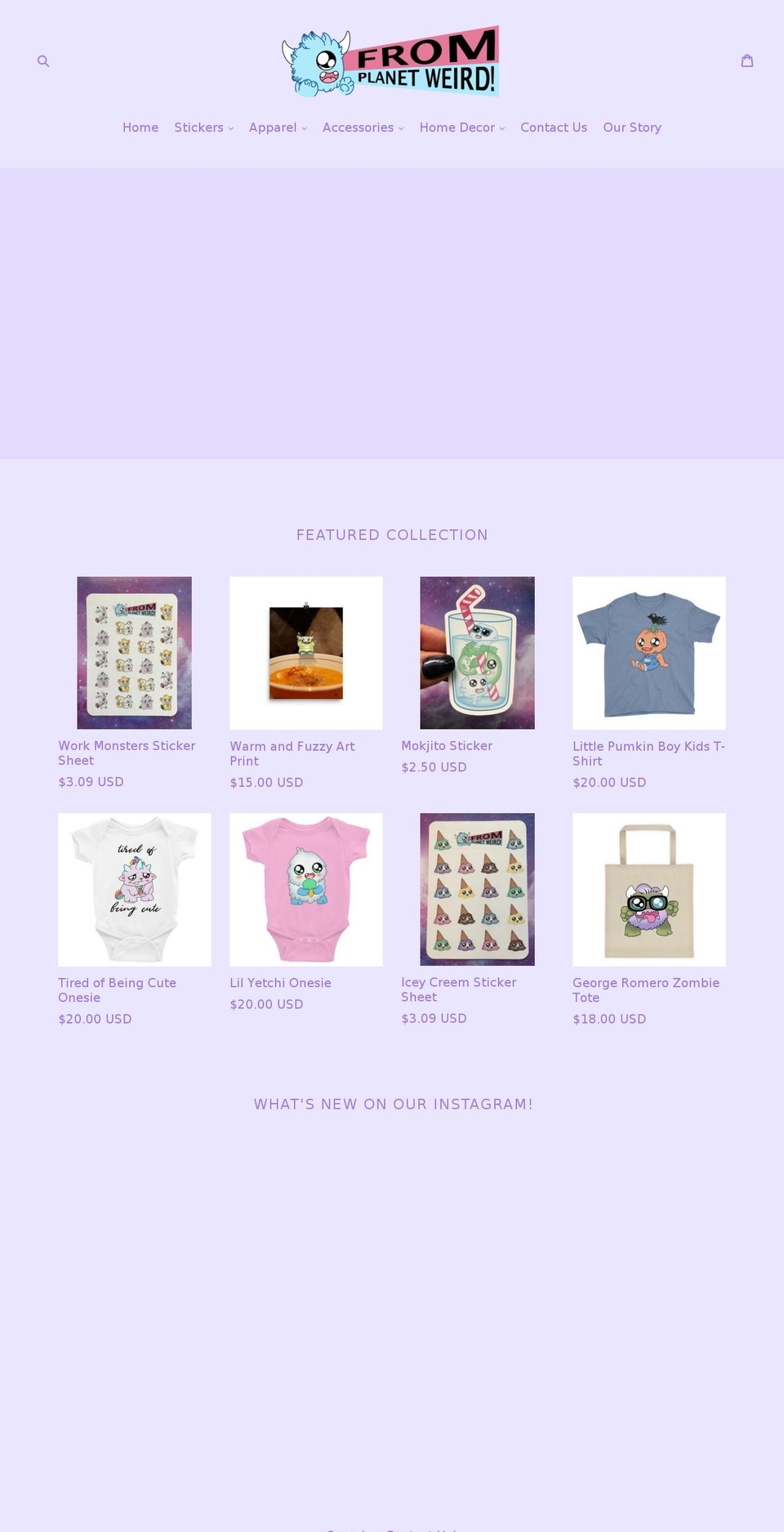 fromplanetweird.com — Shopify storefront screenshot