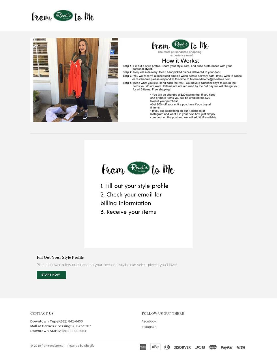 fromreedstome.com — Shopify storefront screenshot