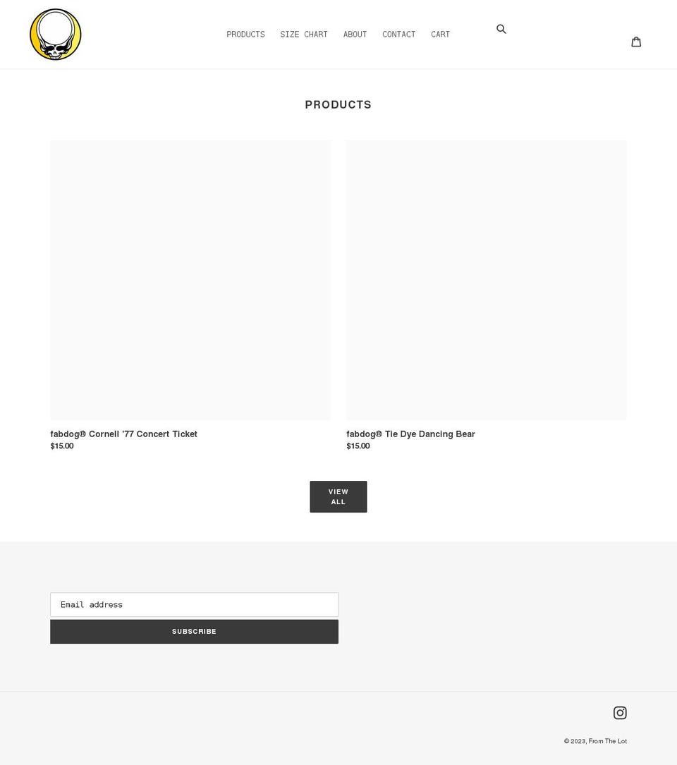 fromthelot.com shopify website screenshot