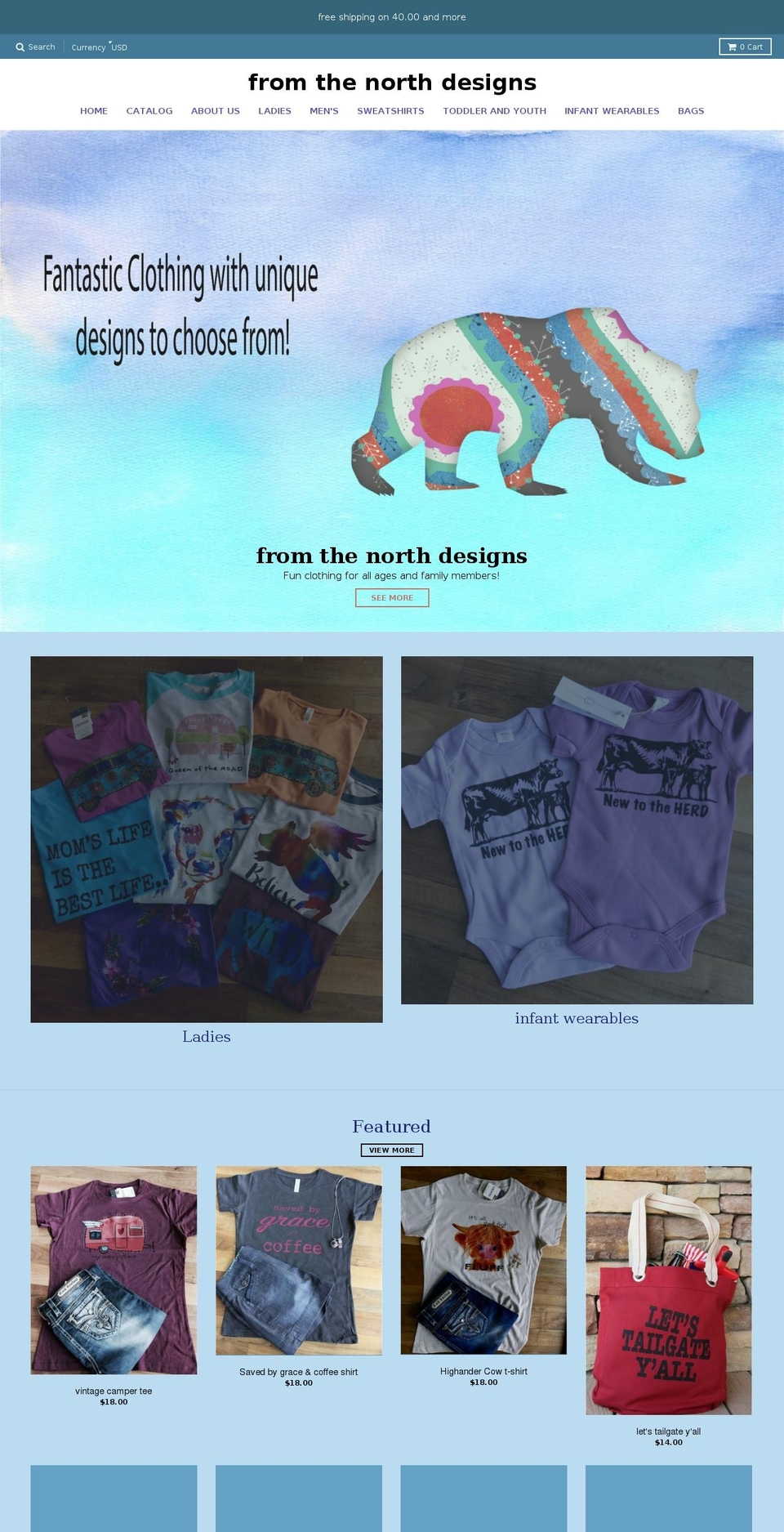 fromthenorthdesigns.com — Shopify storefront screenshot