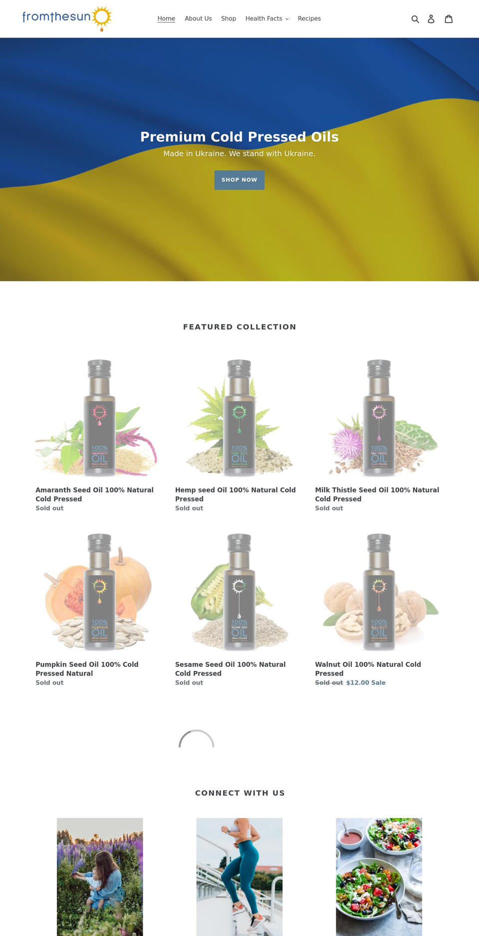 fromthesunoils.com shopify website screenshot