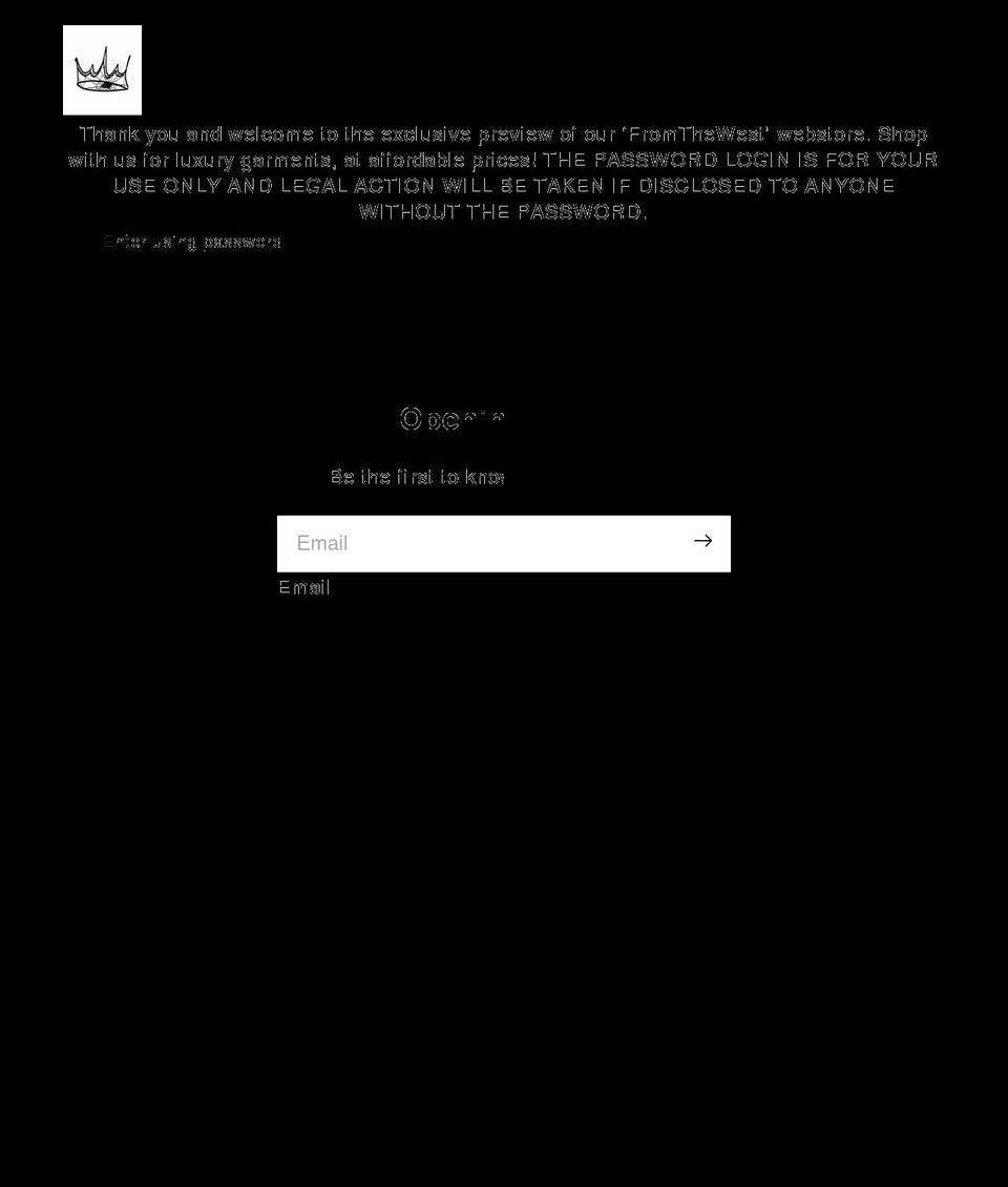 fromthewest.net shopify website screenshot