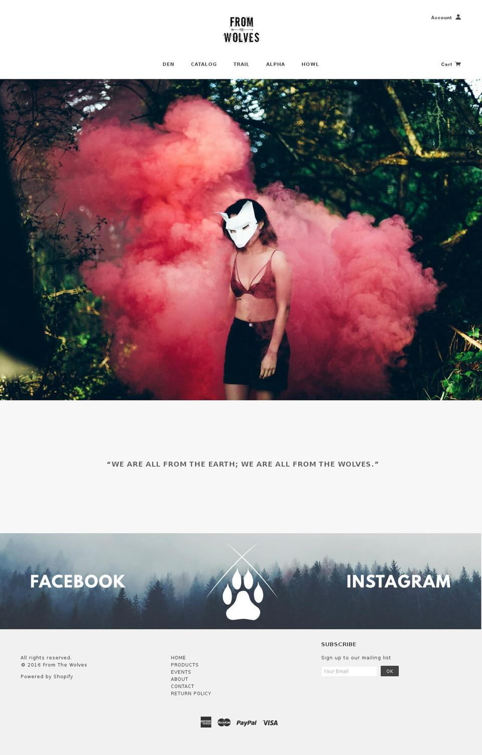 fromthewolves.com shopify website screenshot
