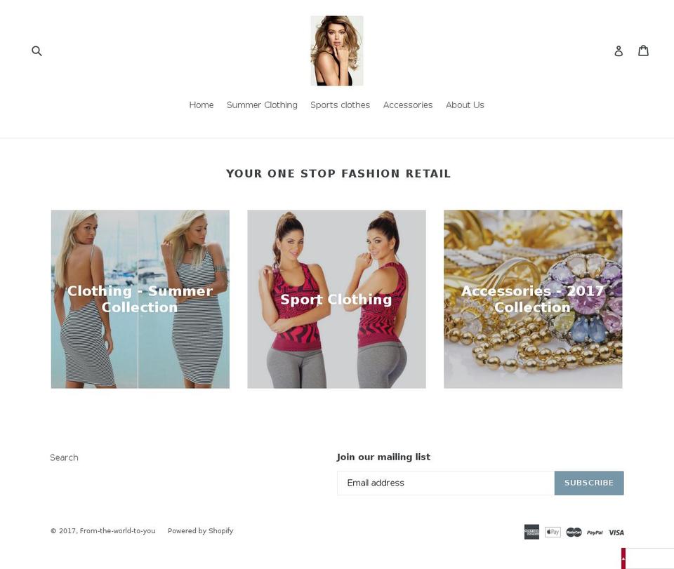 fromtheworldtoyou.com shopify website screenshot