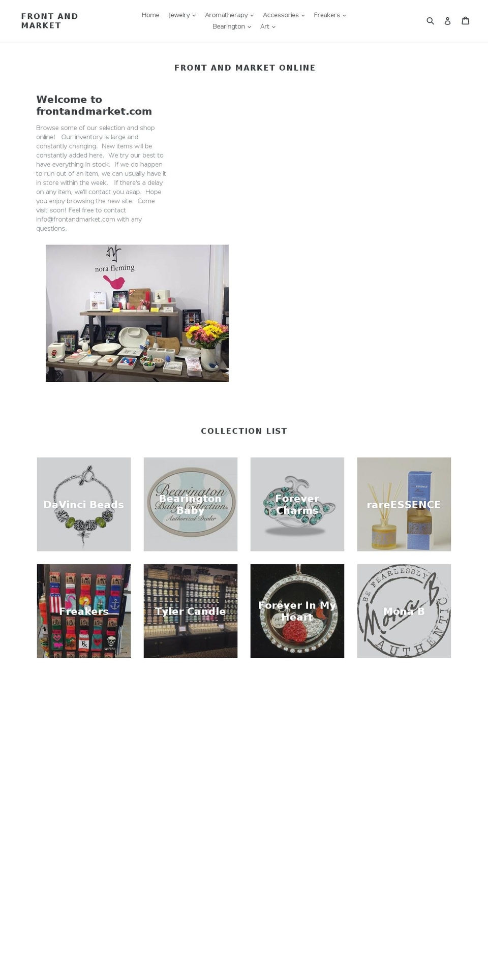 frontandmarket.com shopify website screenshot