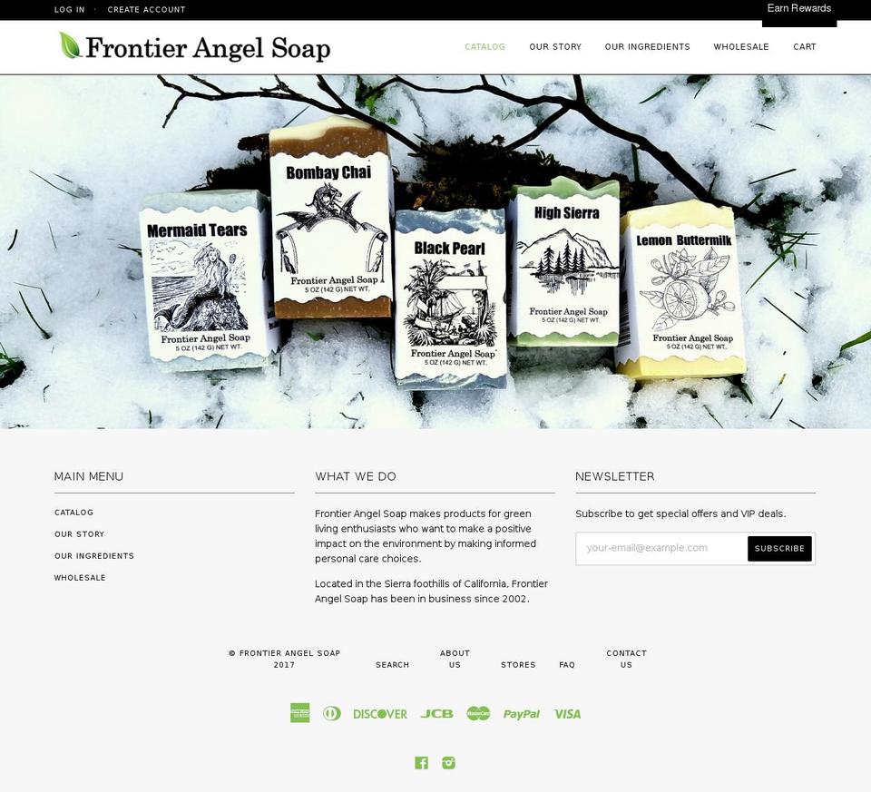 frontierangel.com shopify website screenshot