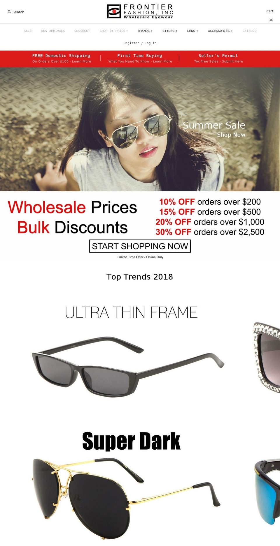 frontierfashion.com shopify website screenshot