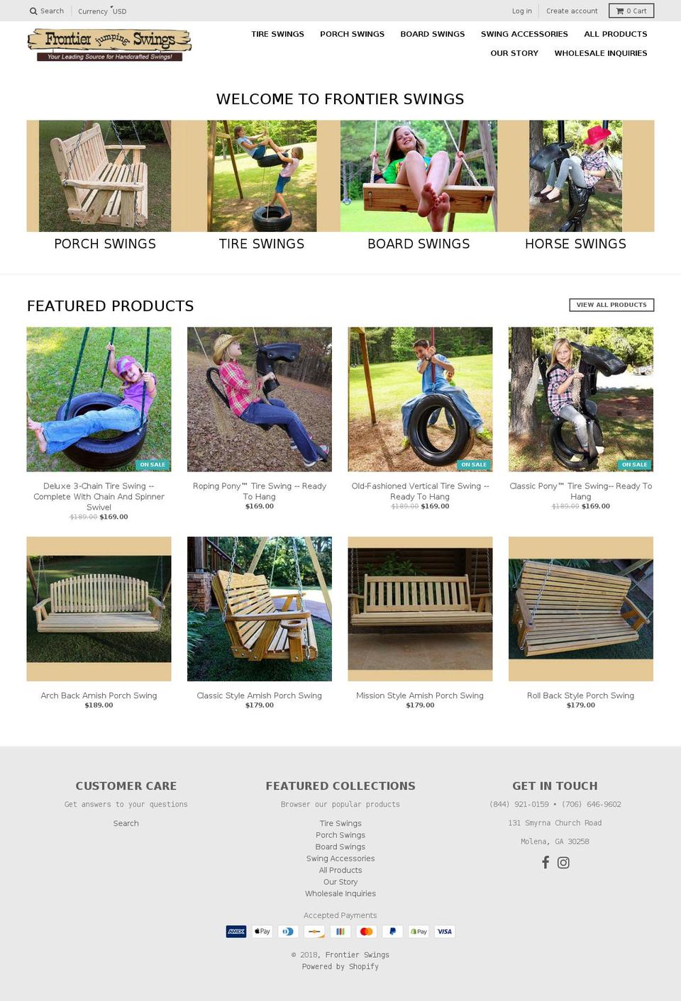 frontierswings.com — Shopify storefront screenshot