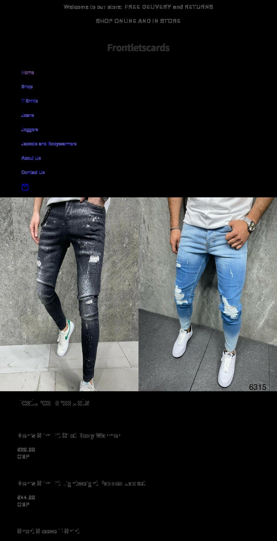 frontletscards.com shopify website screenshot