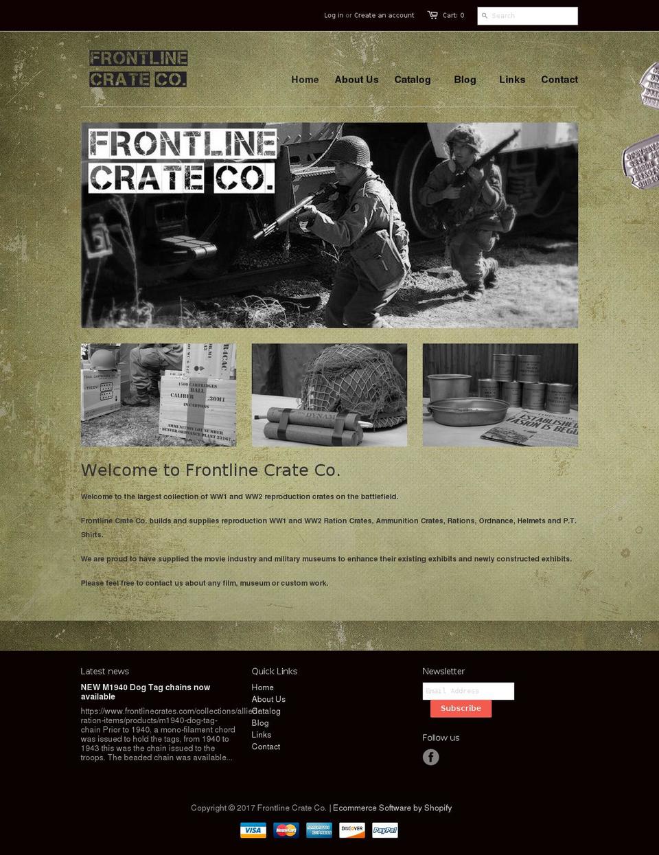 frontlinecrates.com shopify website screenshot