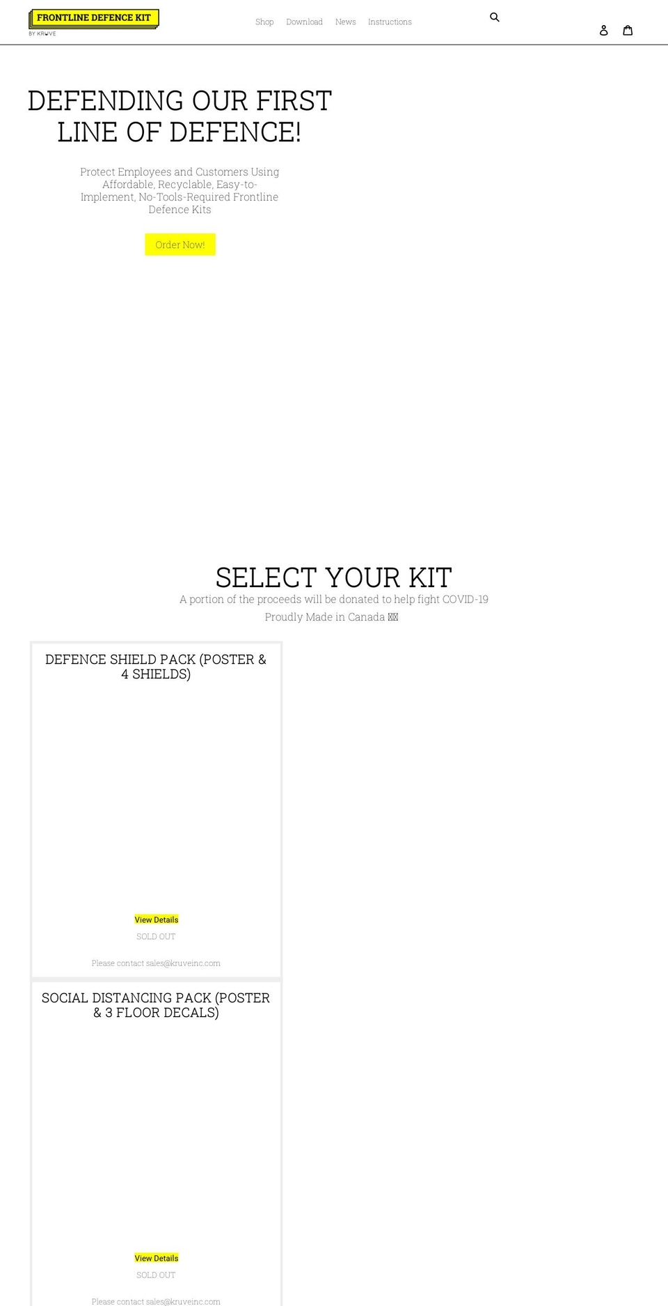 frontlinedefencekit.com shopify website screenshot