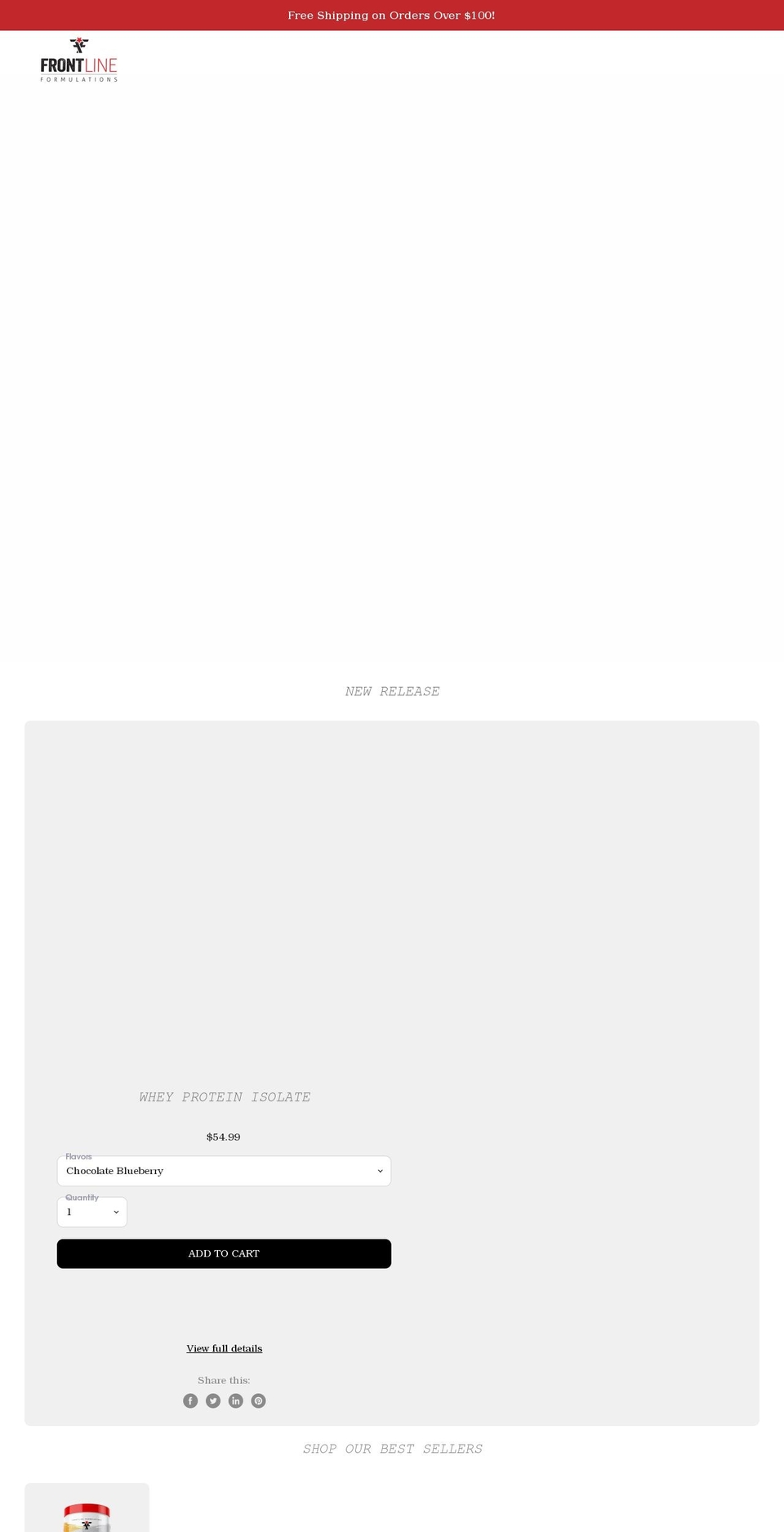 frontlineformulations.com shopify website screenshot