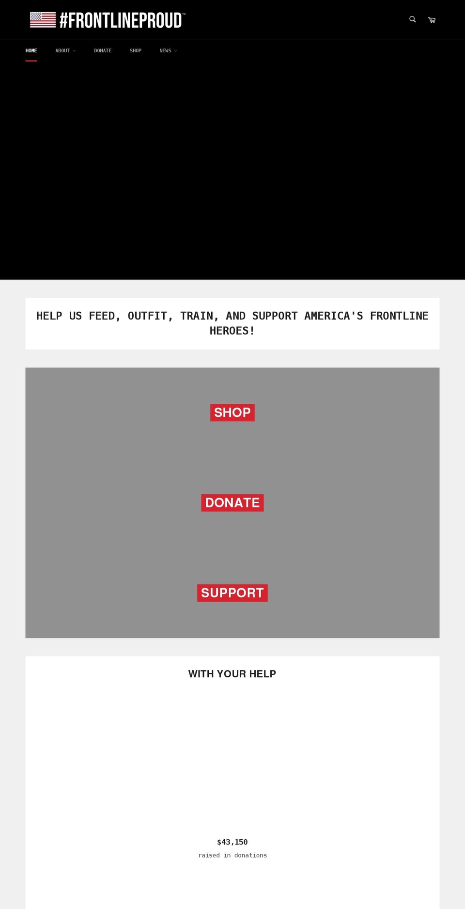 frontlineproud.com shopify website screenshot