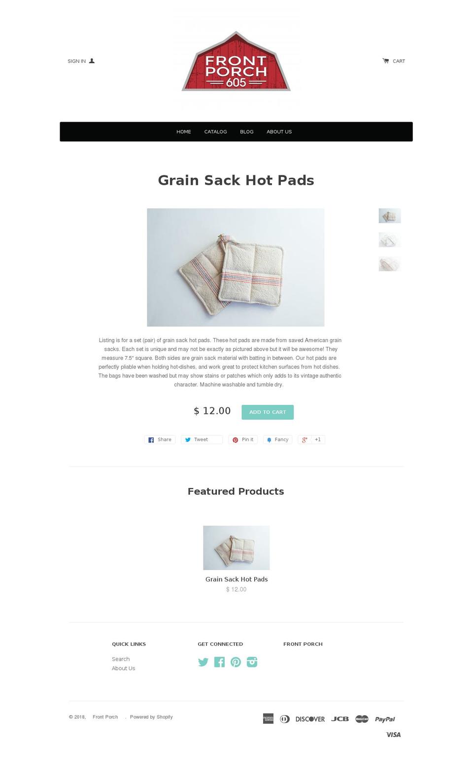 frontporch605.com shopify website screenshot