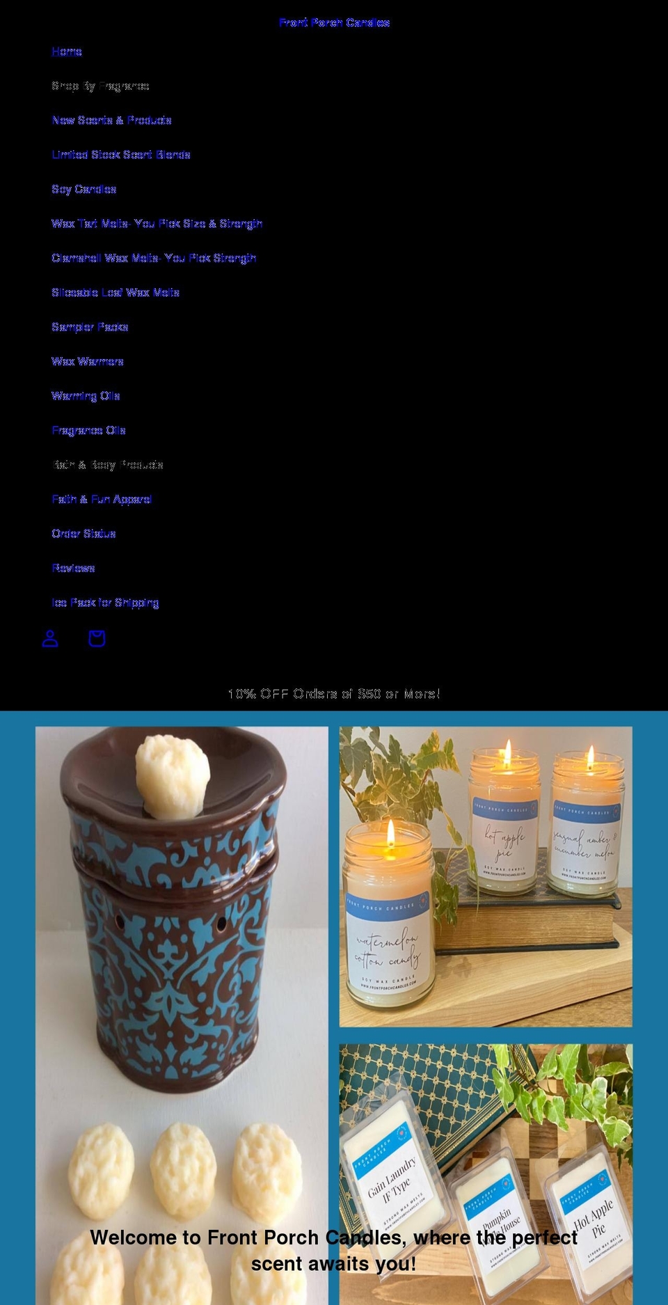 frontporchcandlesuk.com shopify website screenshot