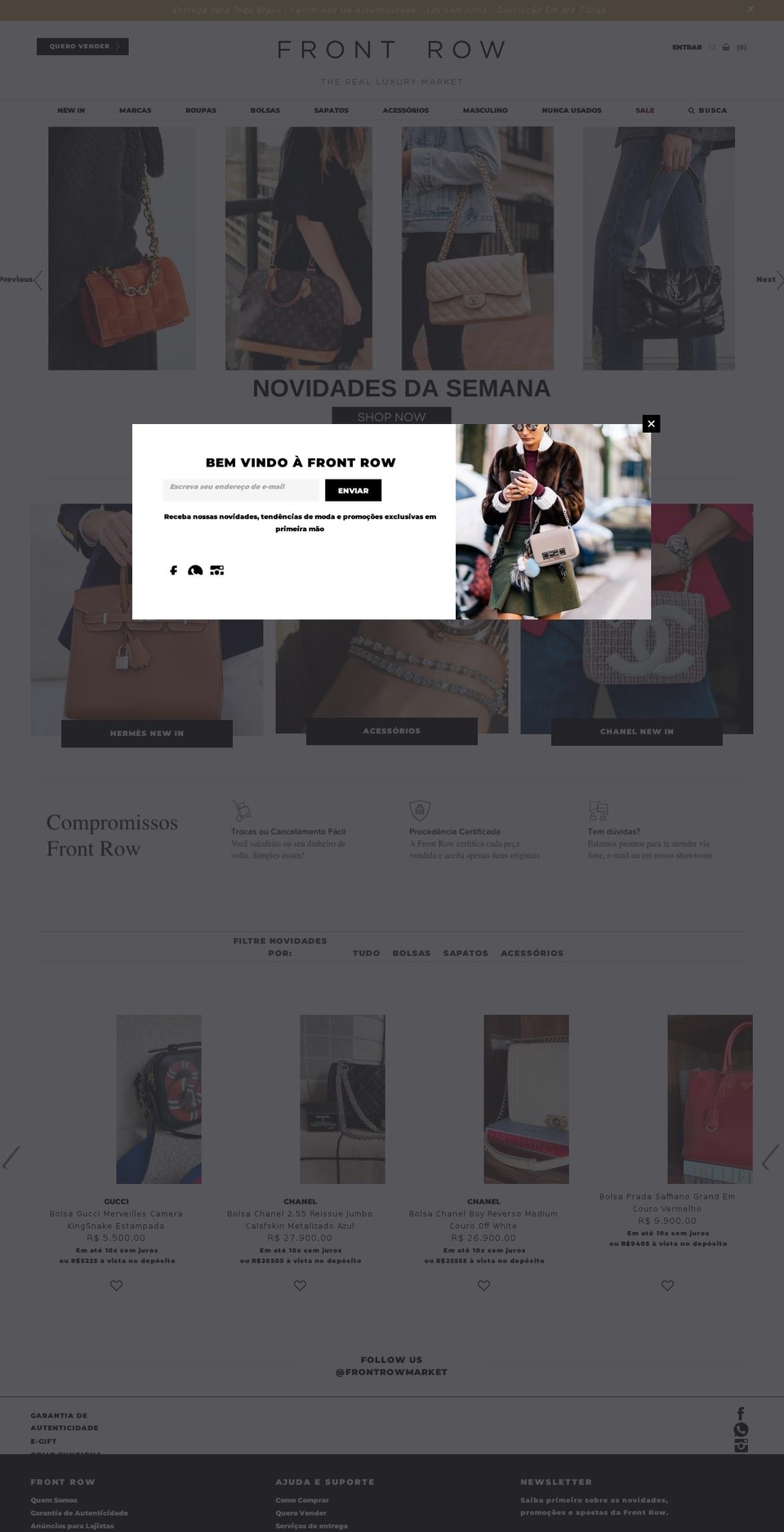 frontrow.com.br shopify website screenshot