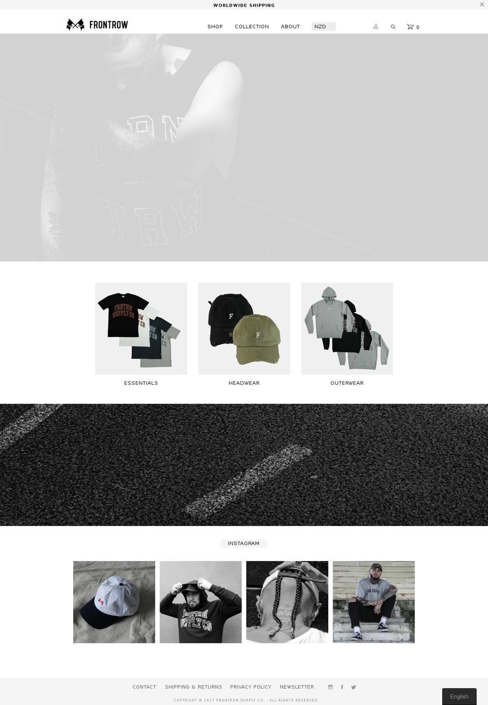 frontrowsupplyco.com shopify website screenshot