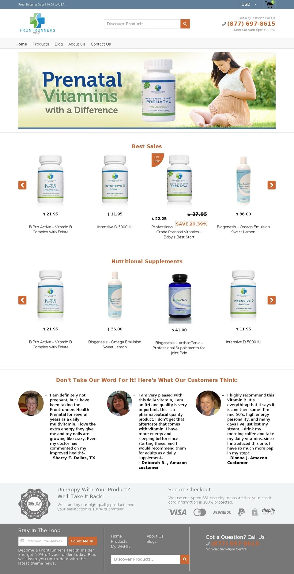 frontrunnershealth.com — Shopify storefront screenshot