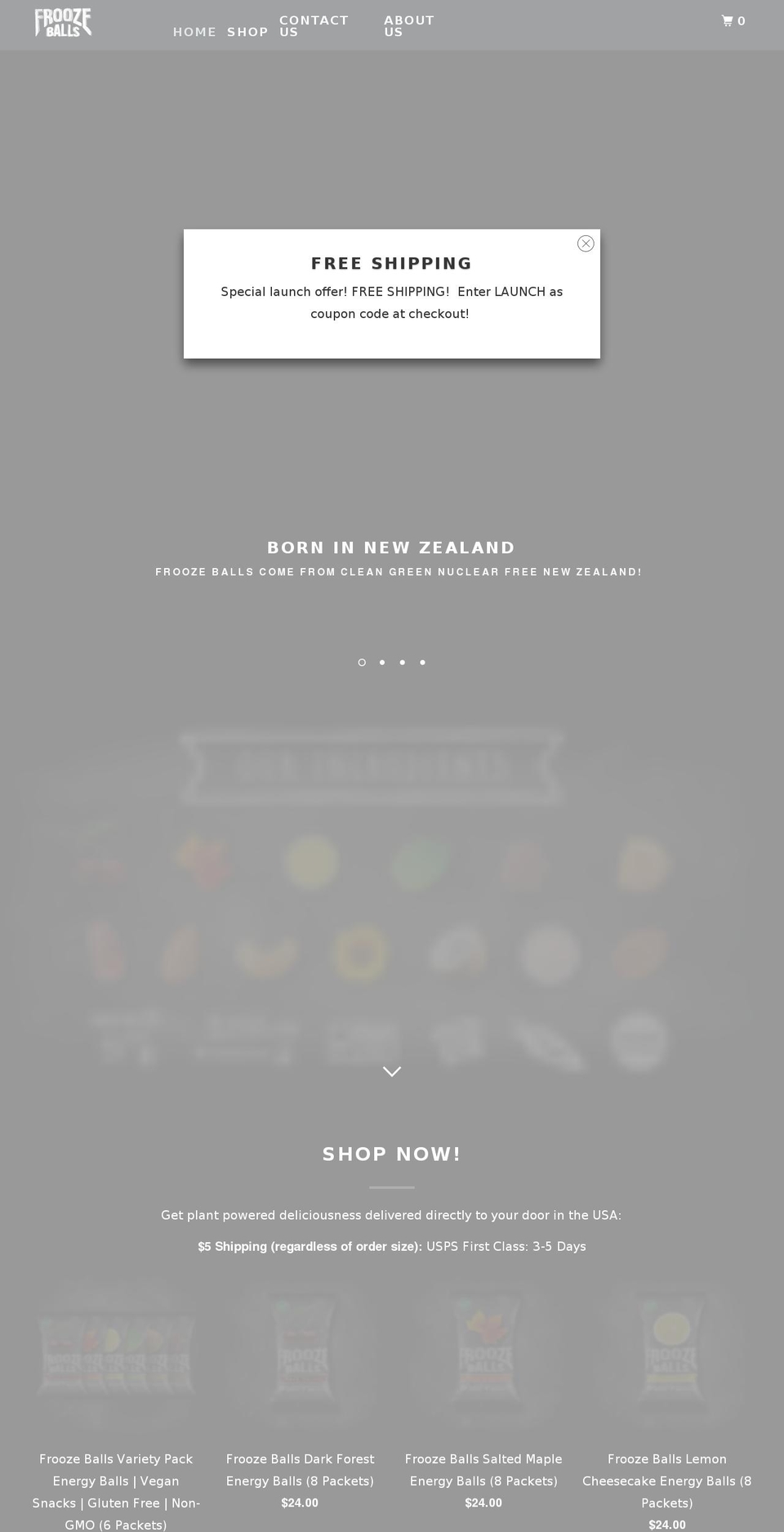 froozeballs.com shopify website screenshot