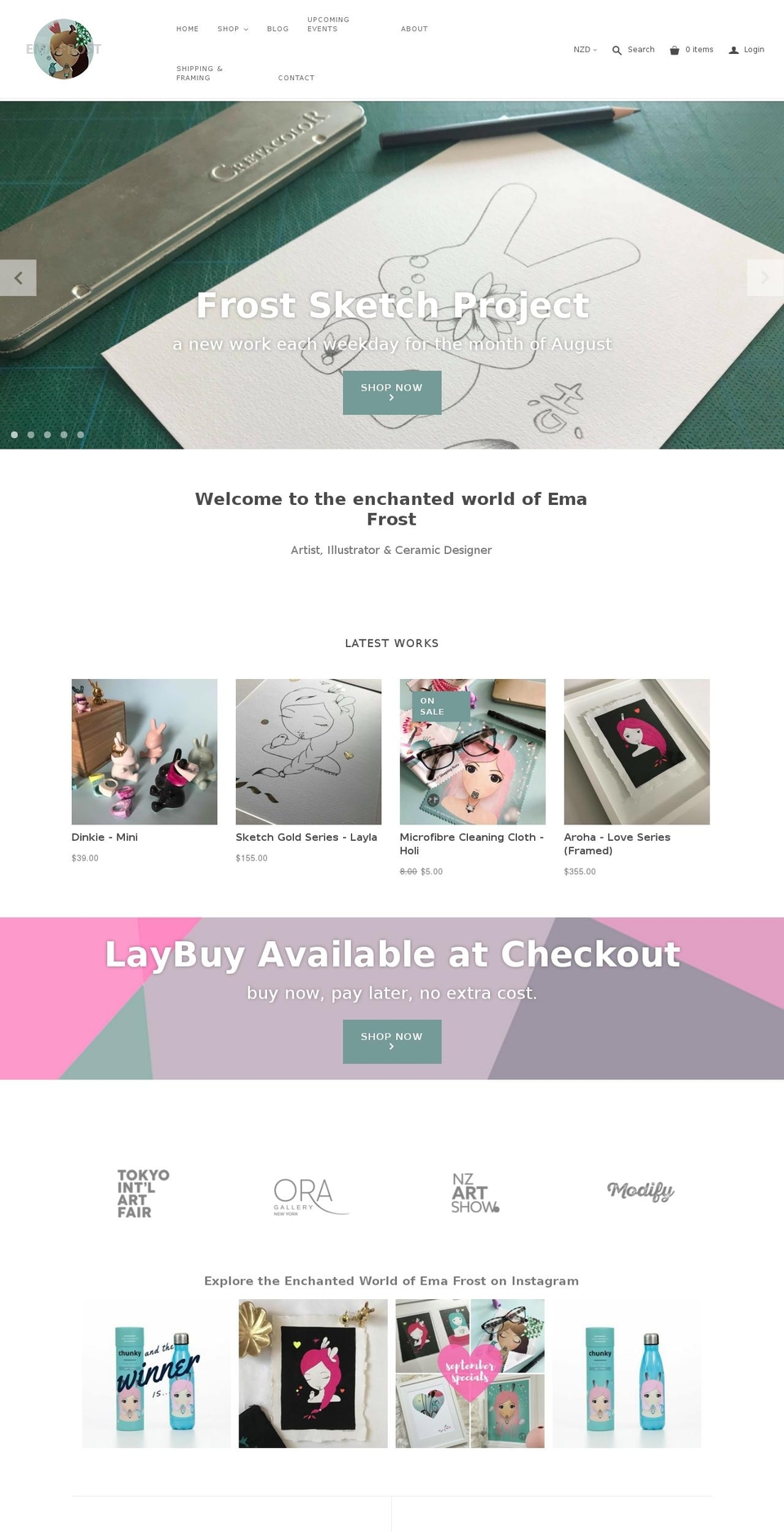 Ema Frost Website\/Laybuy Shopify theme site example frostanddinkie.com