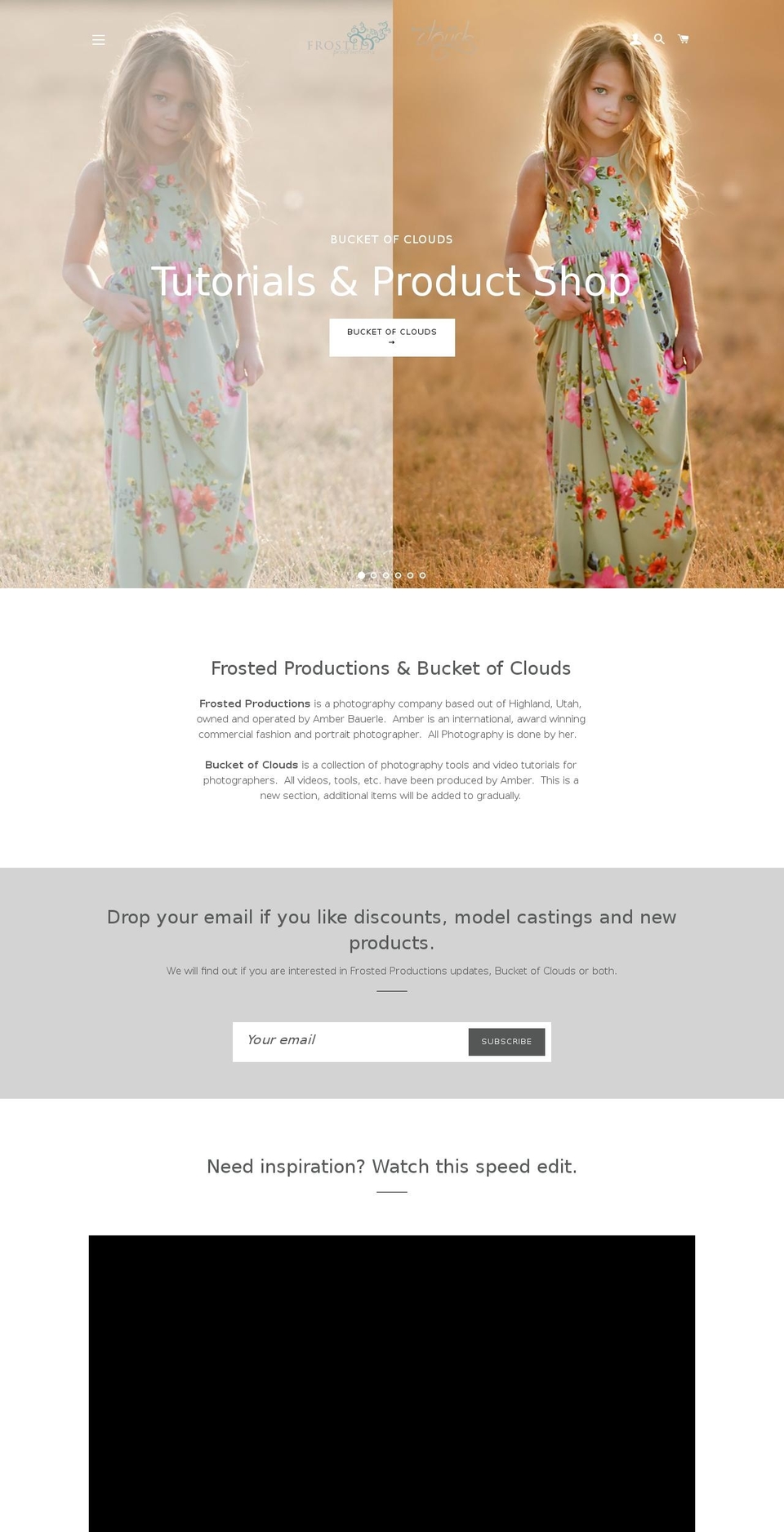 frostedproductions.com shopify website screenshot