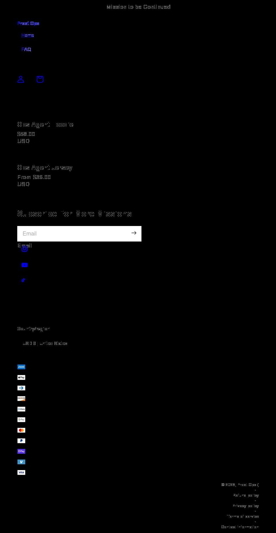 frostops.com shopify website screenshot