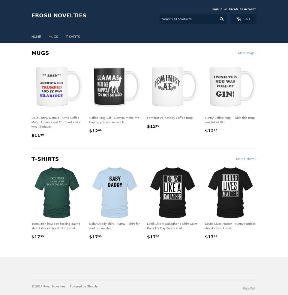 frosu.com shopify website screenshot